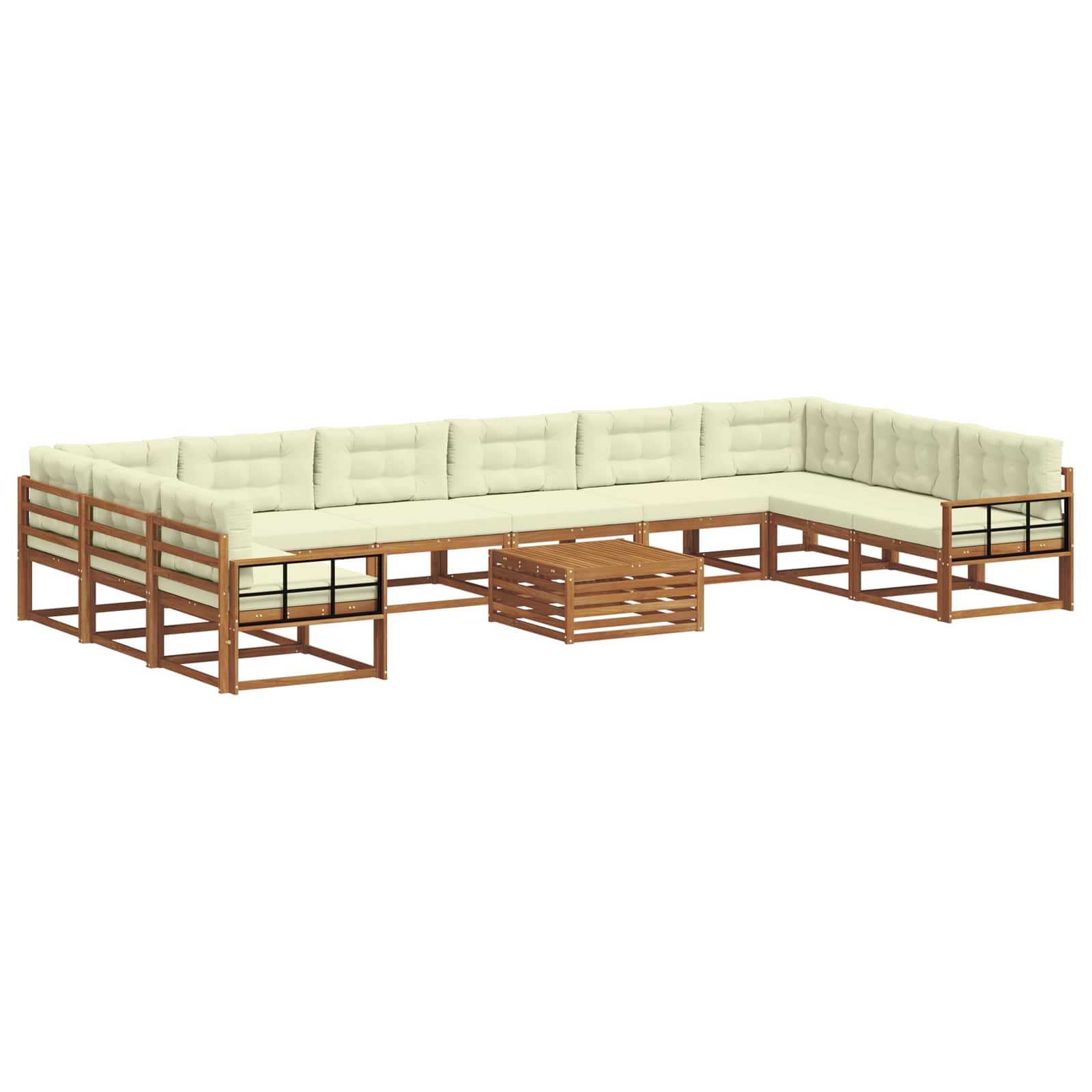 Set vanjskih sofa s jastukom 11 pcs Prirodna i krem