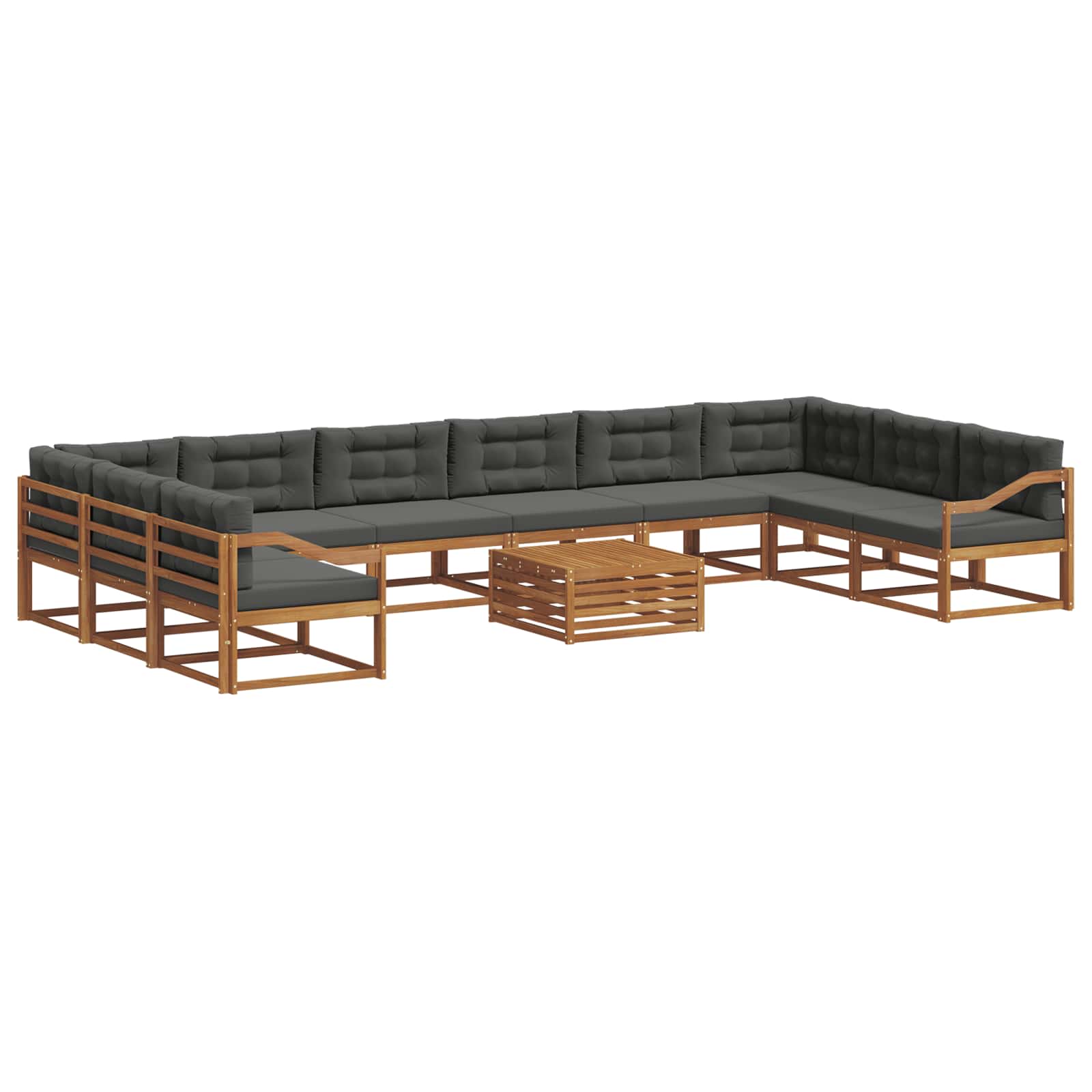 Set vanjskih sofa s jastukom 11 pcs Prirodna i antracit