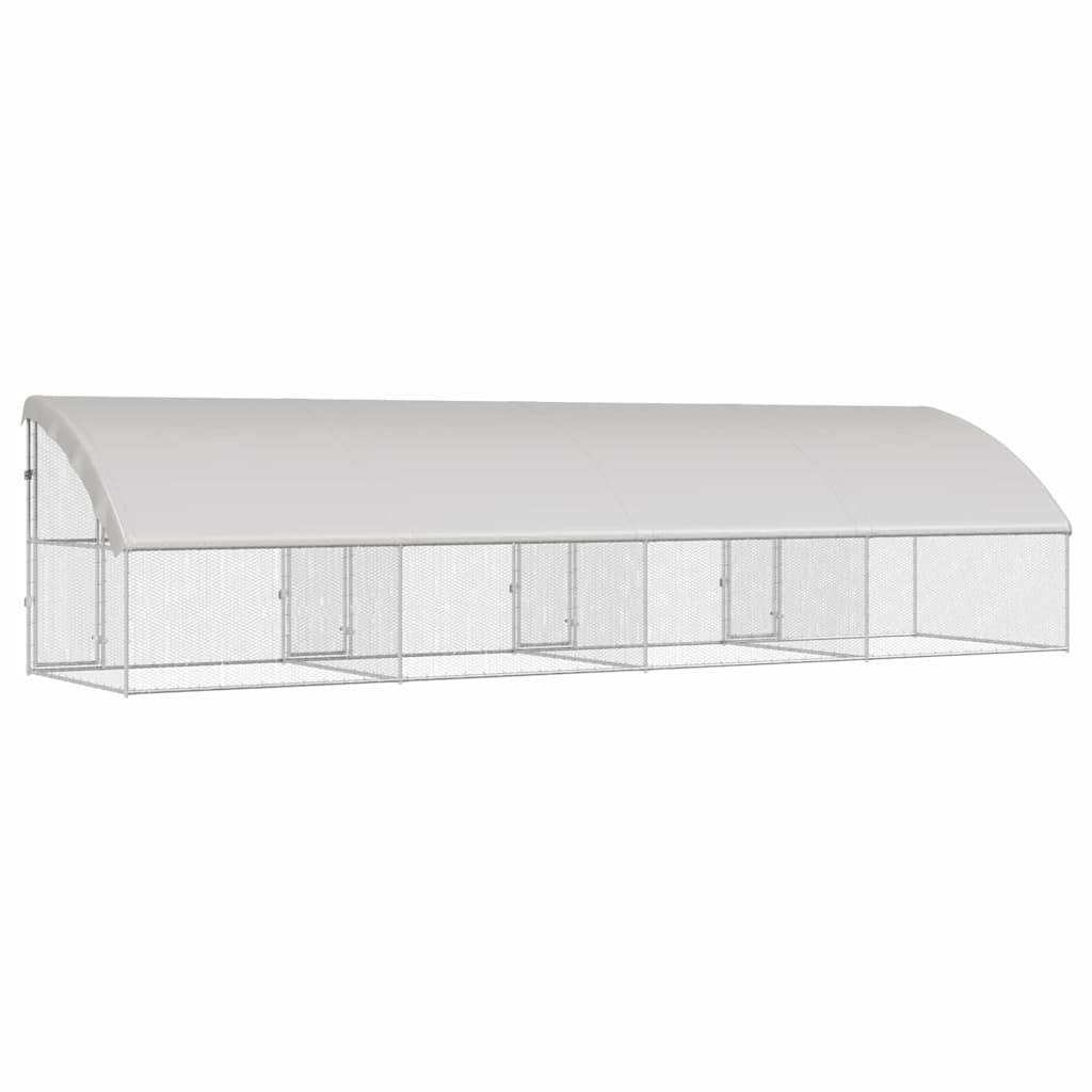 Kavez za piliće 4 pcs Srebrno 800 x 200 x 200 cm Cinkani čelik