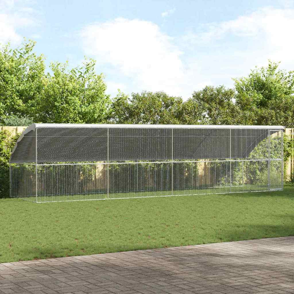 Kavez za piliće 4 pcs Srebrno 800 x 200 x 200 cm Cinkani čelik