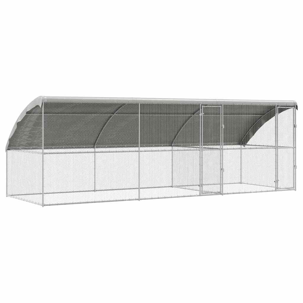 Kavez za piliće 3 pcs Srebrno 600 x 200 x 200 cm Cinkani čelik