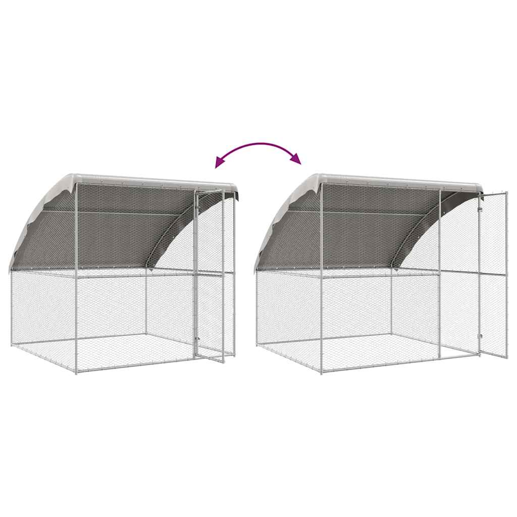 Kavez za piliće 3 pcs Srebrno 600 x 200 x 200 cm Cinkani čelik