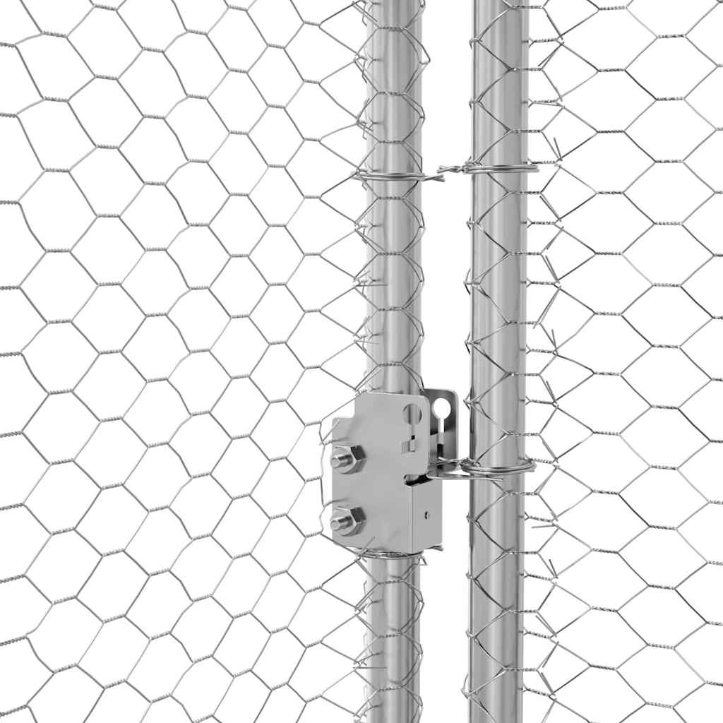 Kavez za piliće 3 pcs Srebrno 600 x 200 x 200 cm Čelik i PE