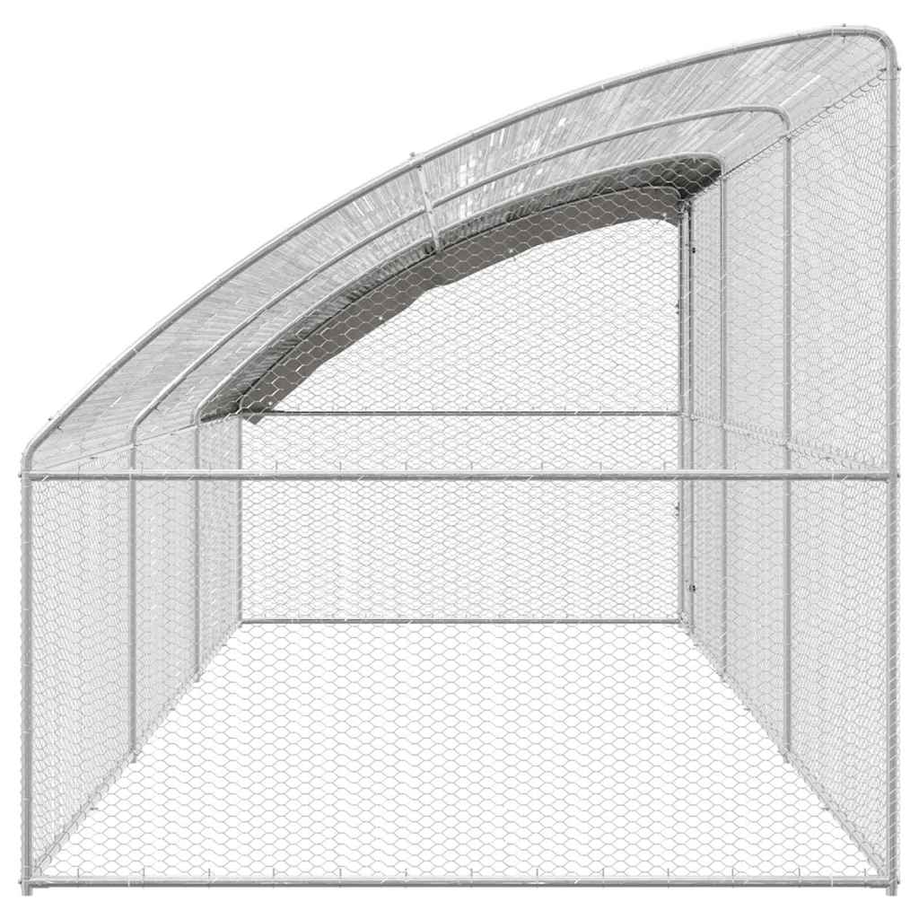 Kavez za piliće 3 pcs Srebrno 600 x 200 x 200 cm Čelik i PE