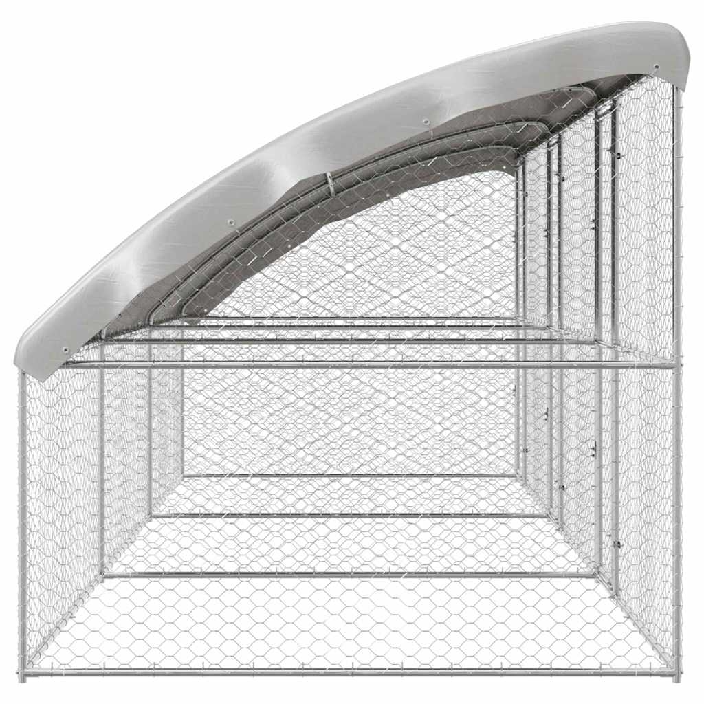 Kućica za pse 3 pcs Srebrno 6 x 2 x 2 m Pocinčani čelik