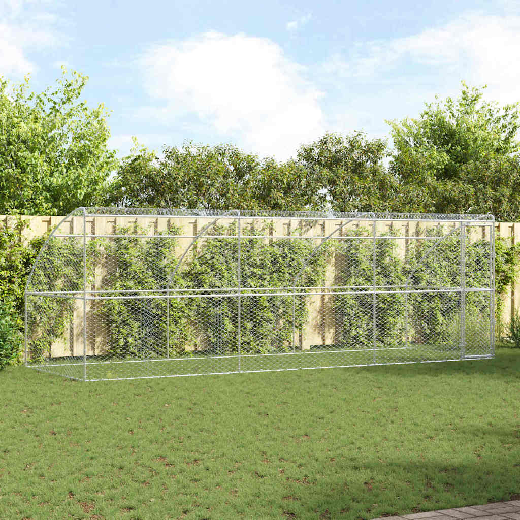 Kućica za pse 3 pcs Srebrno 6 x 2 x 2 m Pocinčani čelik