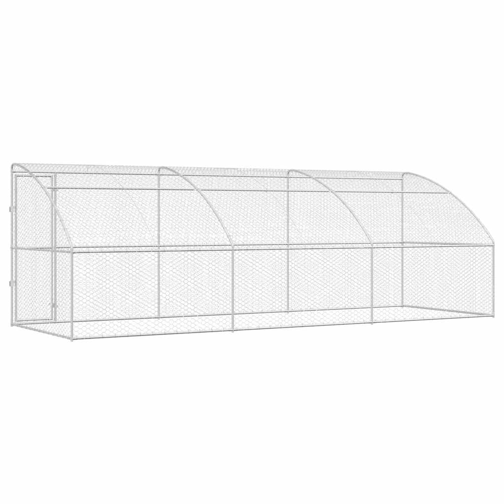 Kućica za pse 3 pcs Srebrno 6 x 2 x 2 m Pocinčani čelik