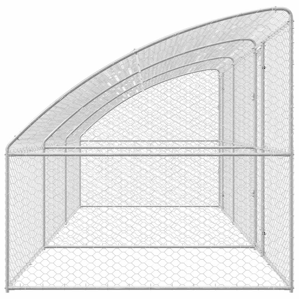 Kućica za pse 3 pcs Srebrno 6 x 2 x 2 m Pocinčani čelik