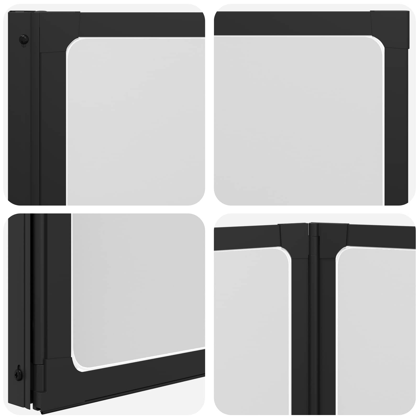 Tuš paravan Crna 120 x 2 x 117 cm Aluminij i PP