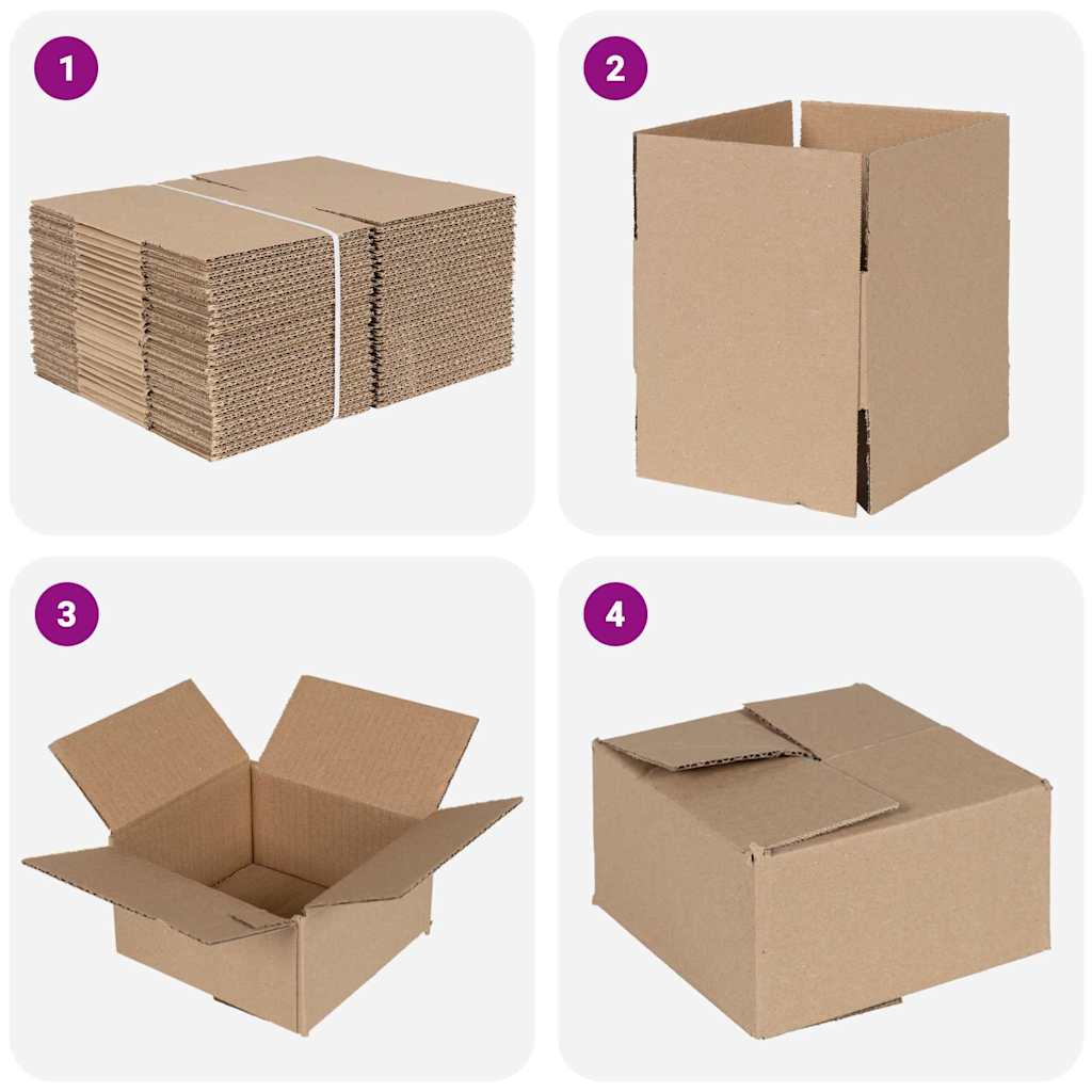 Preklopna kutija 50 pcs Prirodna 15 x 15 x 8 cm Karton