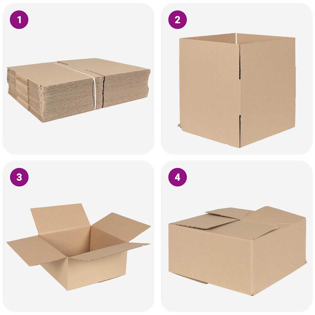 Preklopna kutija 50 pcs Prirodna 30 x 30 x 15 cm Karton