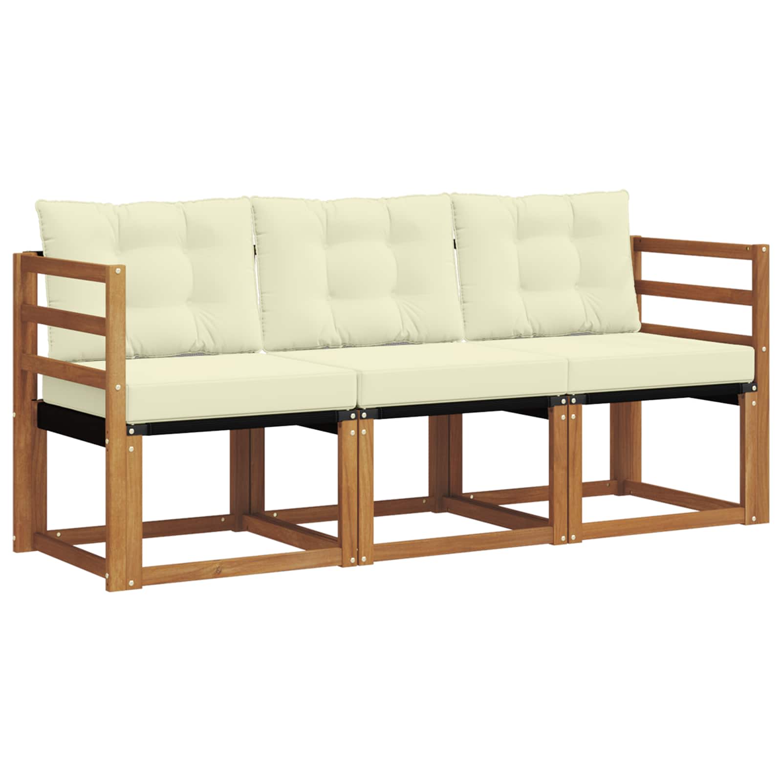 Set vanjskih sofa s jastukom 3 pcs Prirodna i krem
