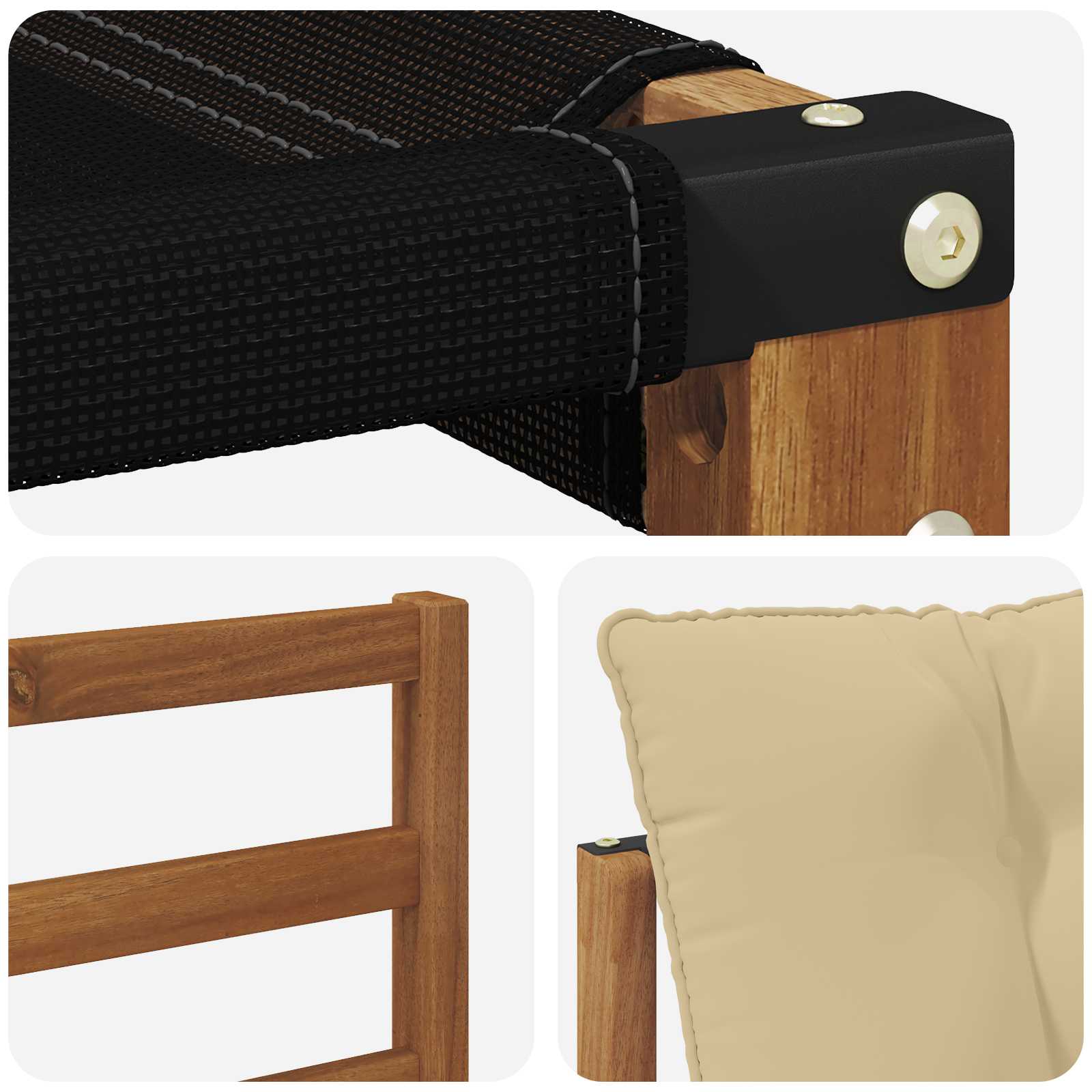 Set vanjskih sofa s jastukom 3 pcs Prirodna i bež