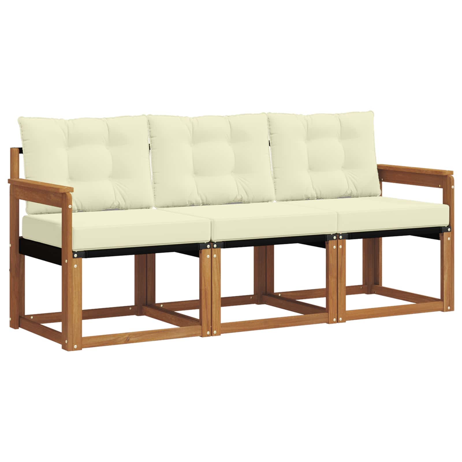 Set vanjskih sofa s jastukom 3 pcs Prirodna i krem