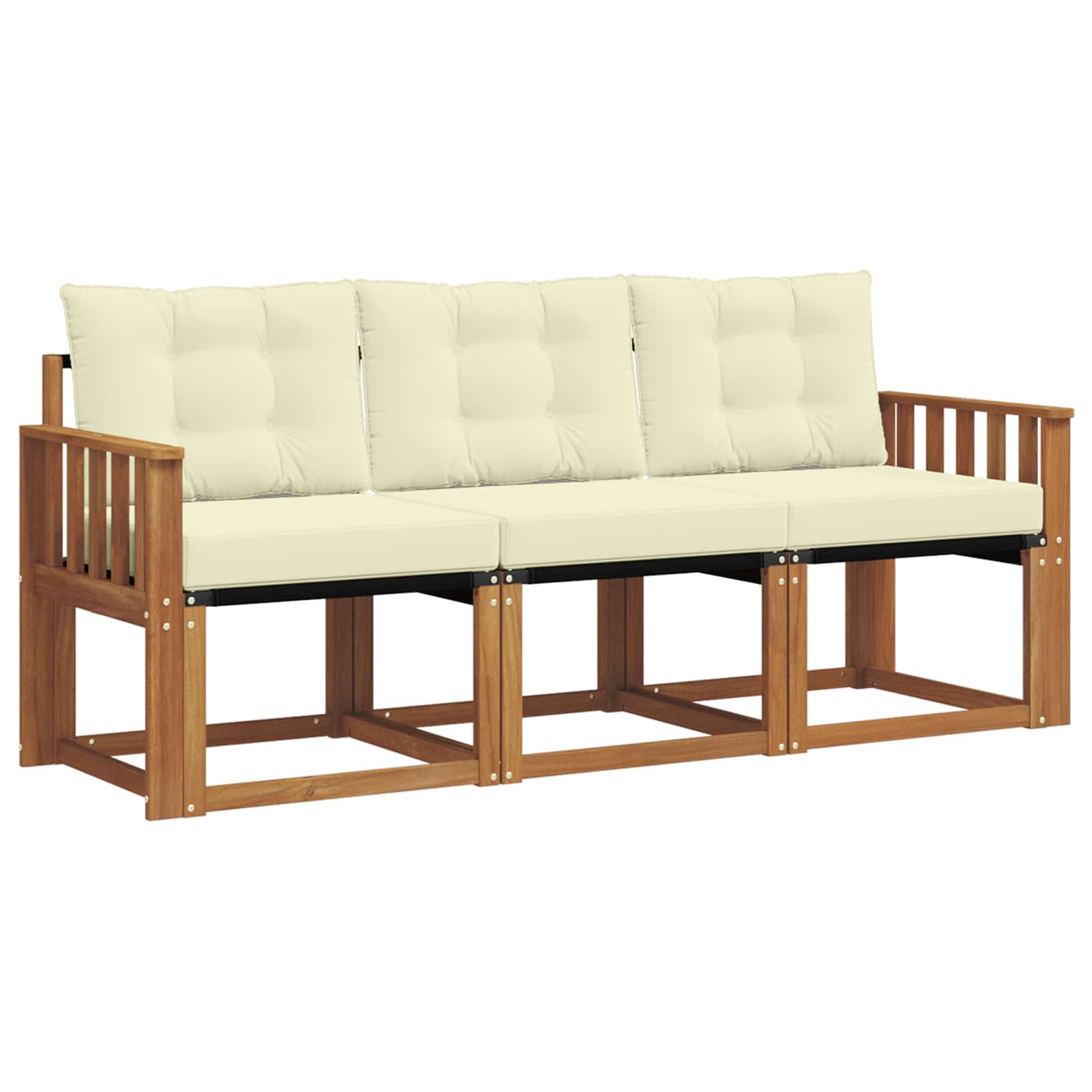 Set vanjskih sofa s jastukom 3 pcs Prirodna i krem