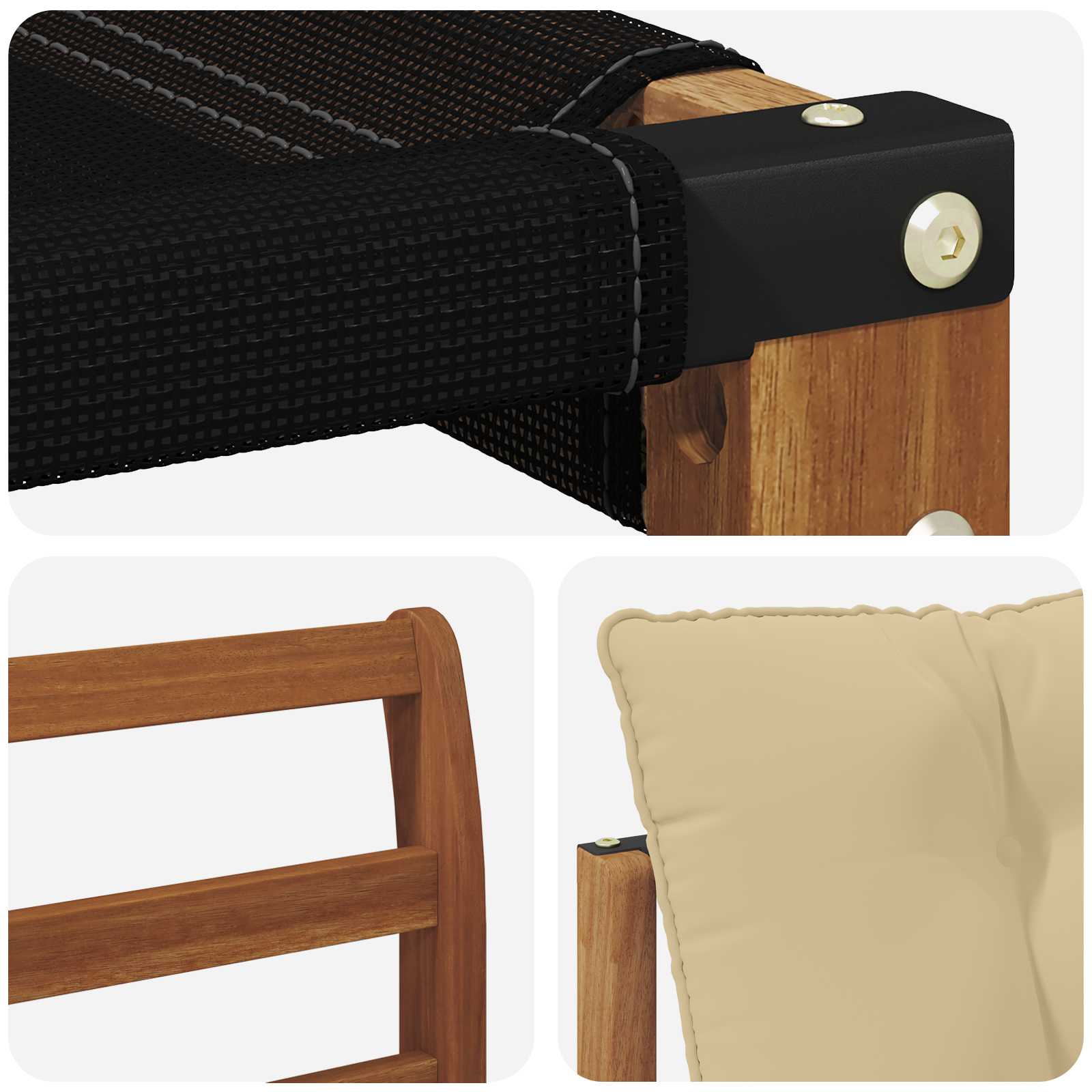 Set vanjskih sofa s jastukom 3 pcs Prirodna i bež