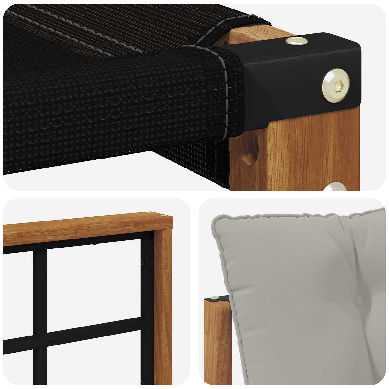 Set vanjskih sofa s jastukom 3 pcs Prirodna i svijetlo siva