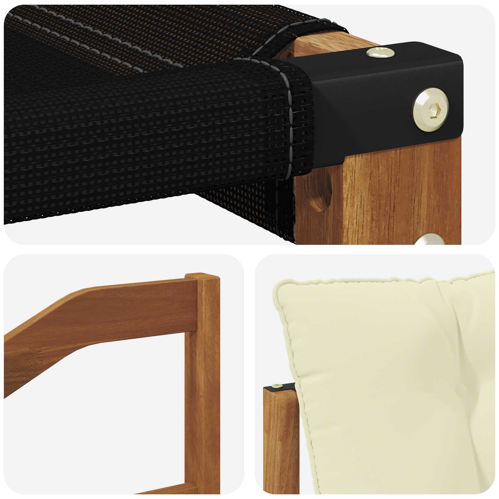 Set vanjskih sofa s jastukom 3 pcs Prirodna i krem