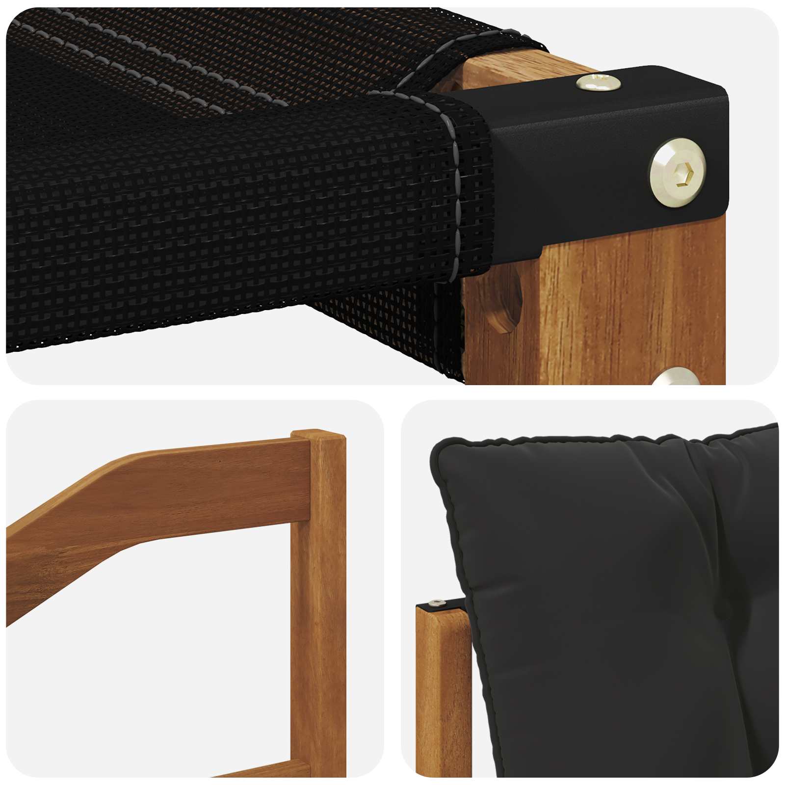 Set vanjskih sofa s jastukom 3 pcs Prirodna i crna