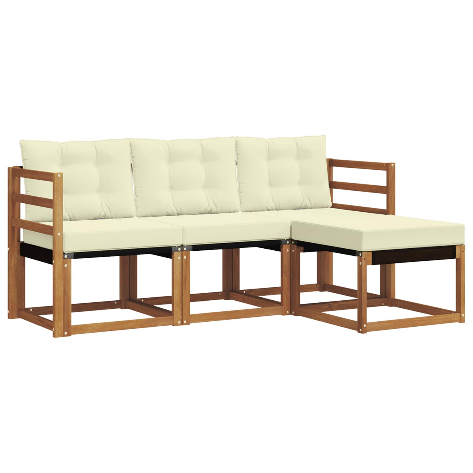 Set vanjskih sofa s jastukom 4 pcs Prirodna i krem