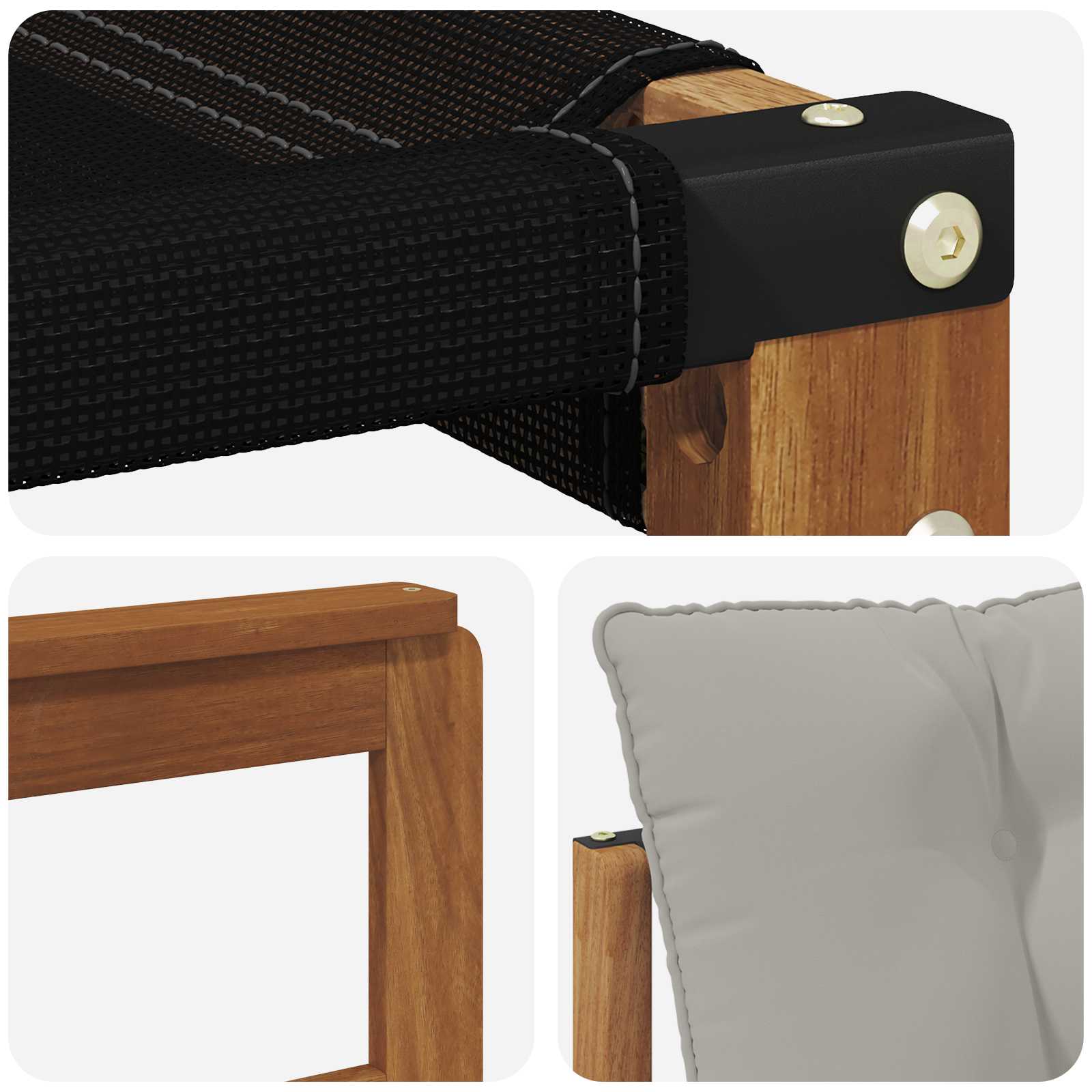 Set vanjskih sofa s jastukom 4 pcs Prirodna i svijetlo siva