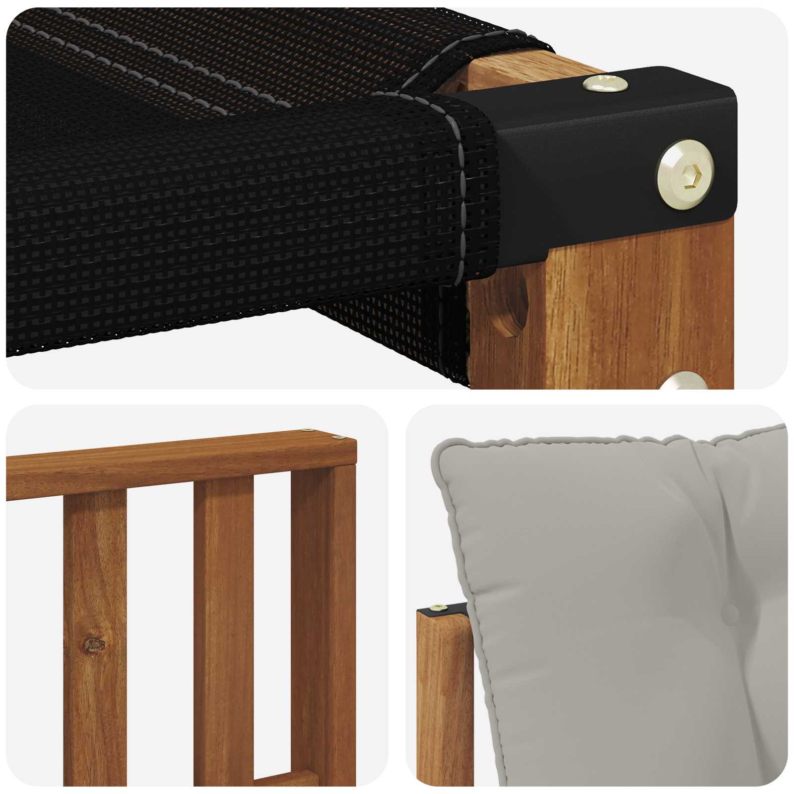 Set vanjskih sofa s jastukom 4 pcs Prirodna i svijetlo siva