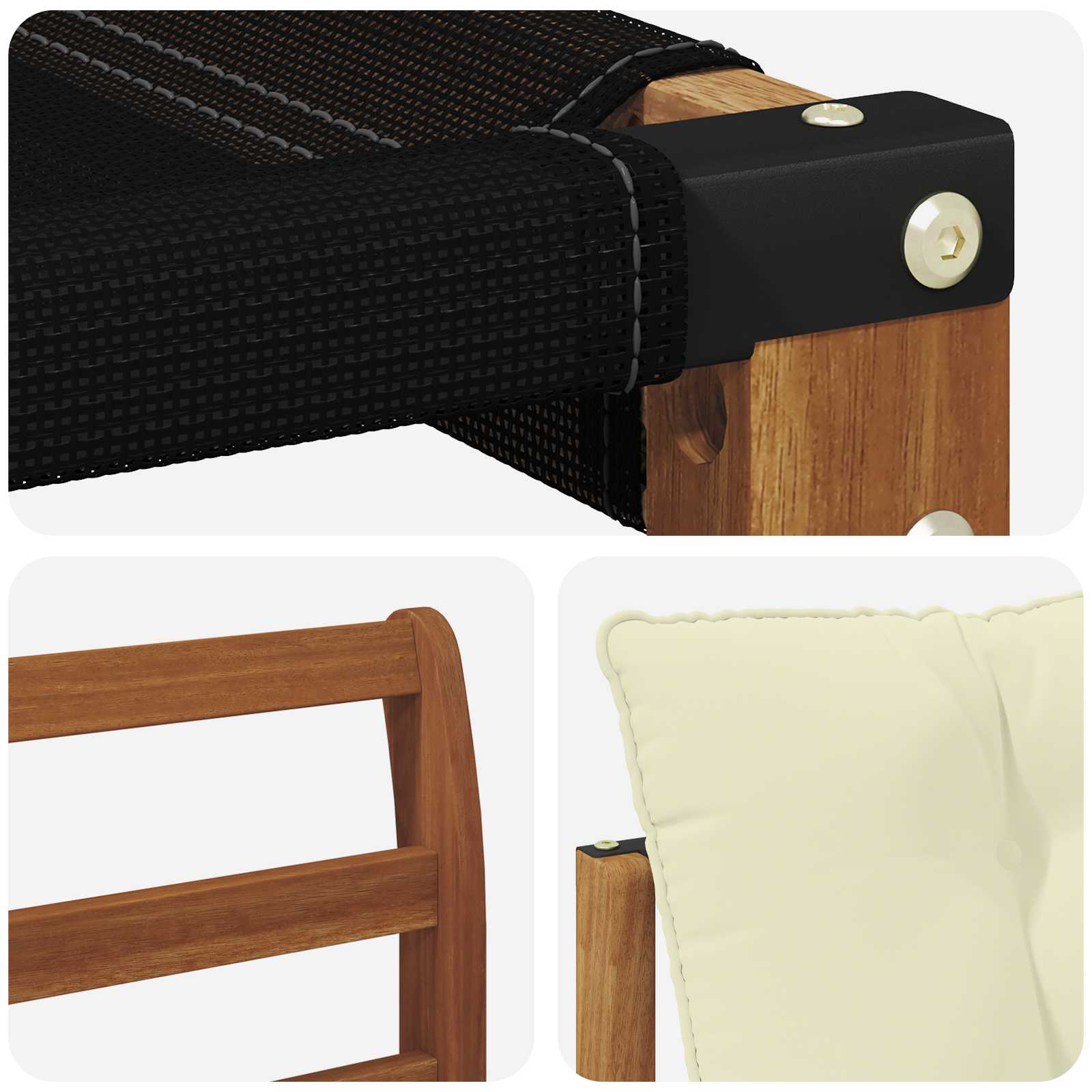 Set vanjskih sofa s jastukom 4 pcs Prirodna i krem