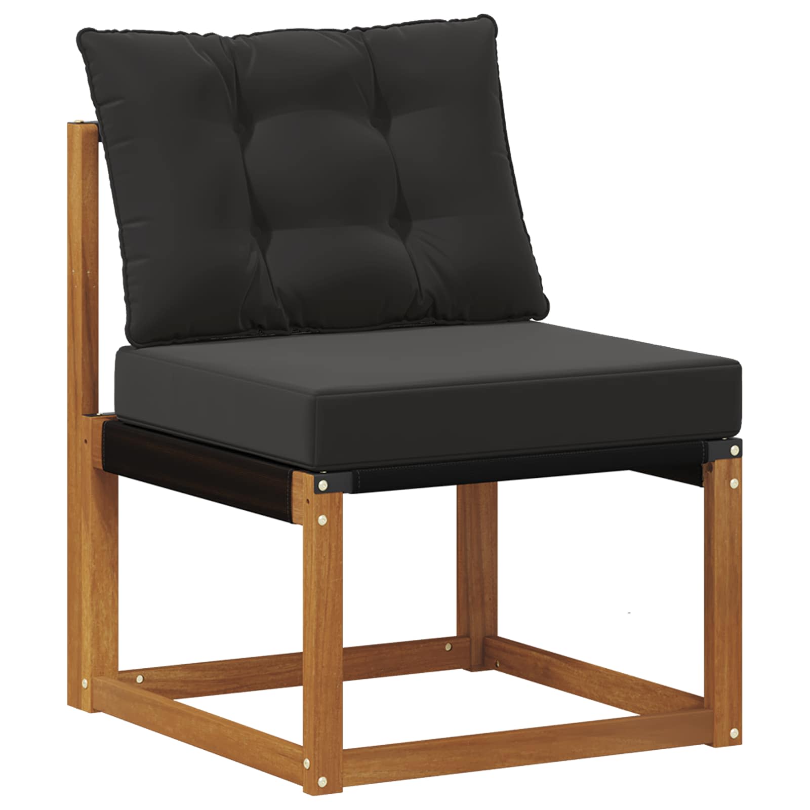 Set vanjskih sofa s jastukom 6 pcs Prirodna i crna