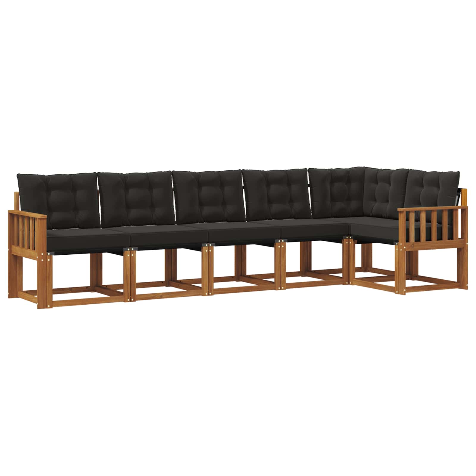 Set vanjskih sofa s jastukom 6 pcs Prirodna i crna