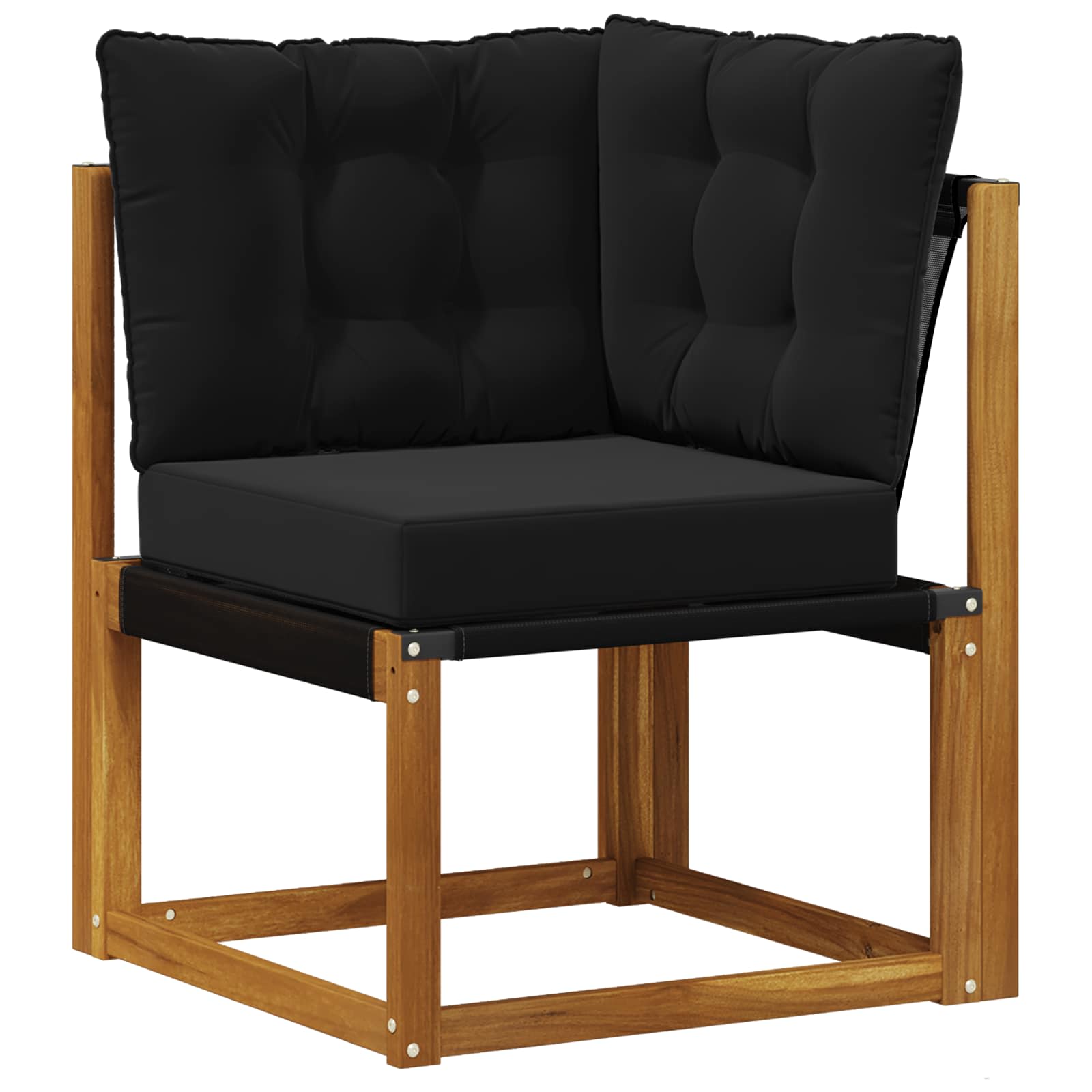Set vanjskih sofa s jastukom 7 pcs Prirodna i crna