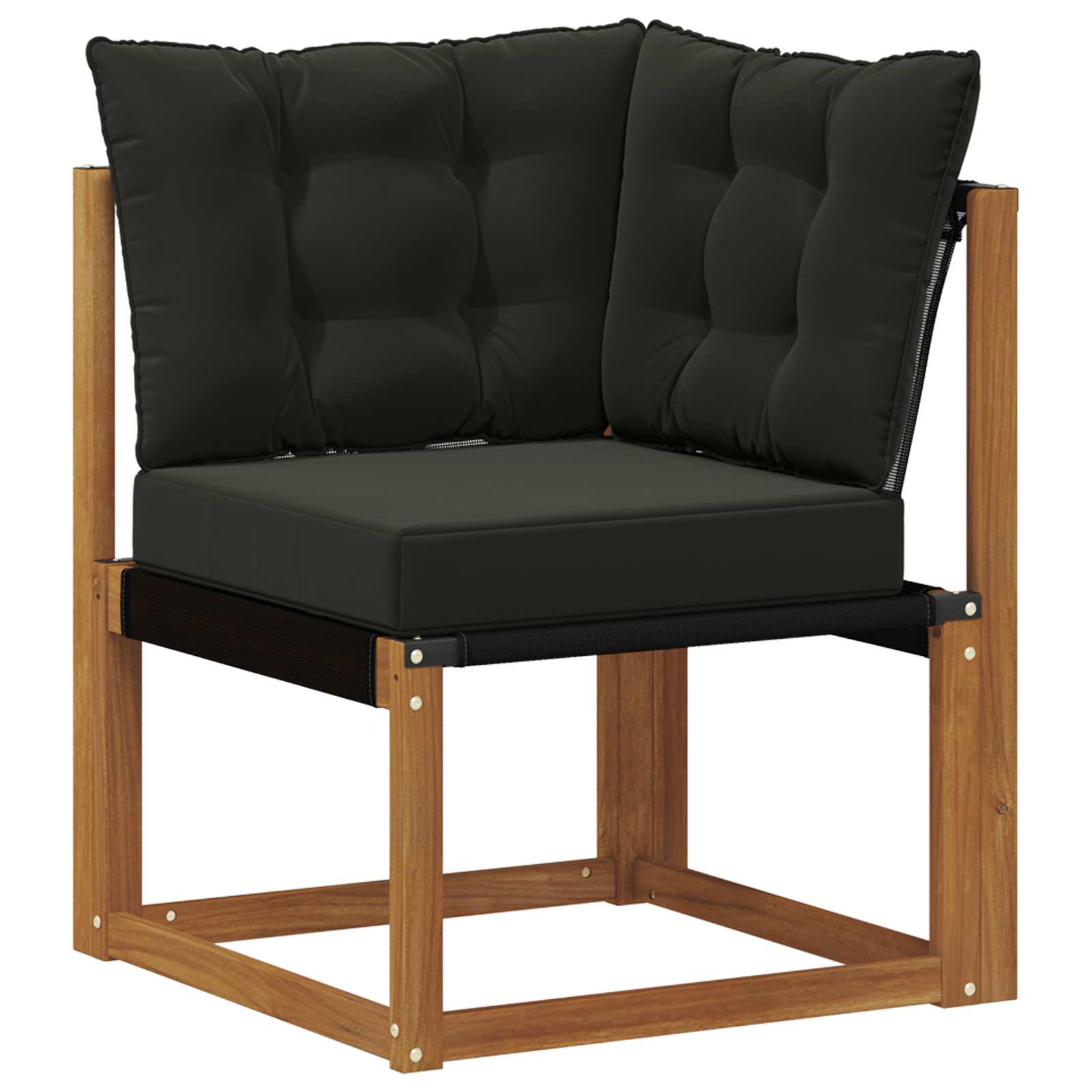 Set vanjskih sofa s jastukom 9 pcs Prirodna i crna