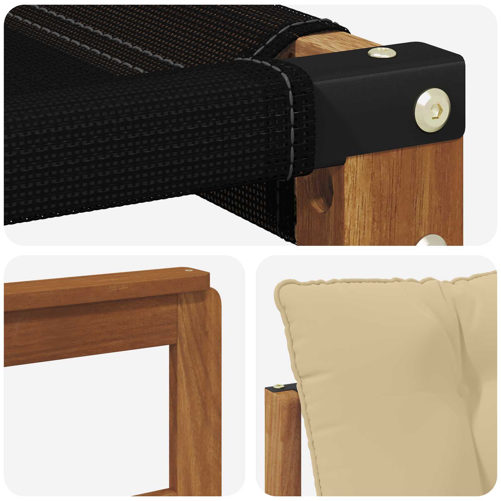 Set vanjskih sofa 9 pcs Prirodna i bež Čvrsto drvo akacije