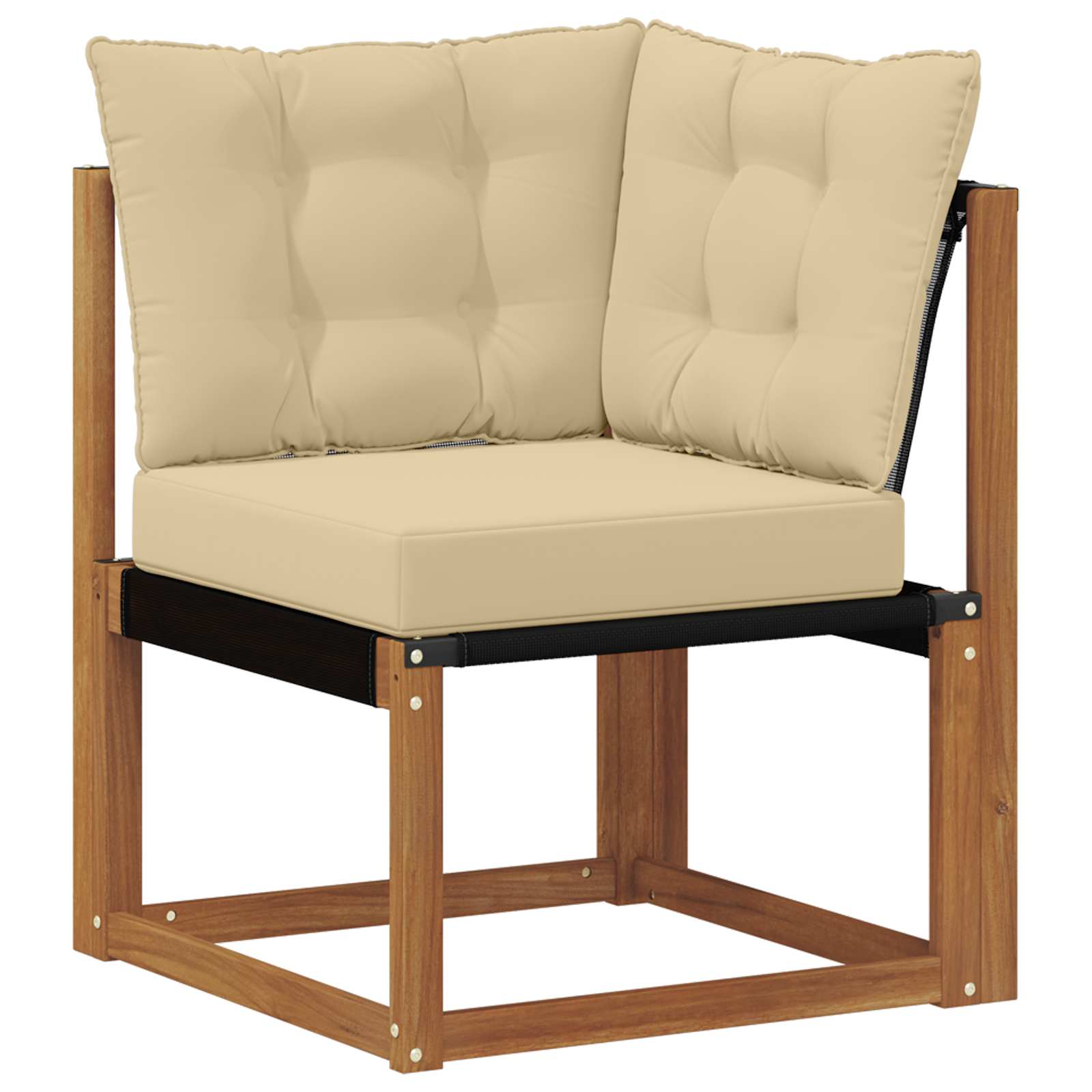 Set vanjskih sofa 9 pcs Prirodna i bež Čvrsto drvo akacije