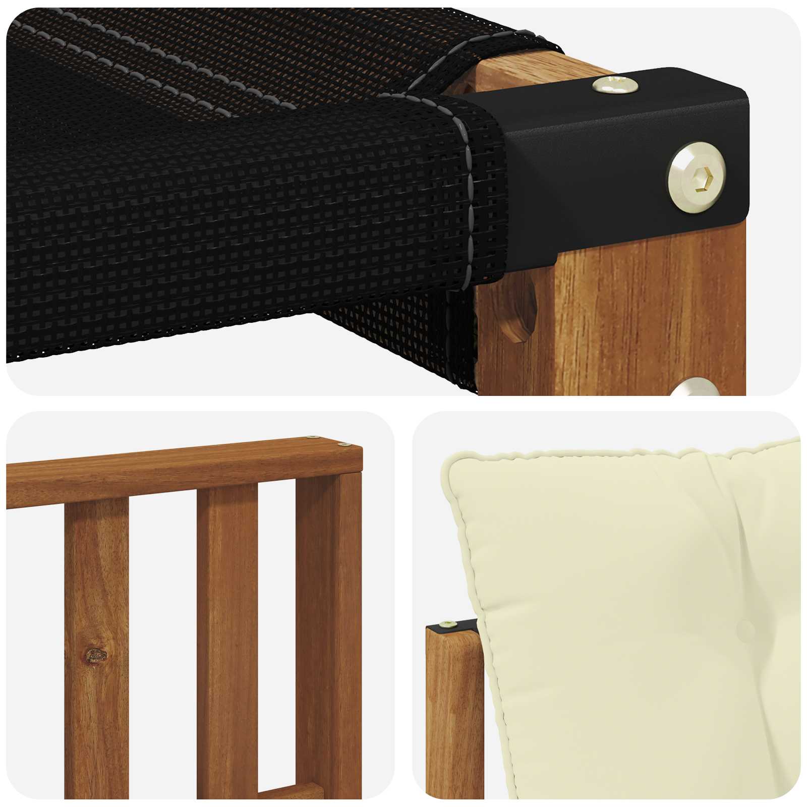 Set vanjskih sofa 9 pcs Prirodna i krem Čvrsto drvo akacije