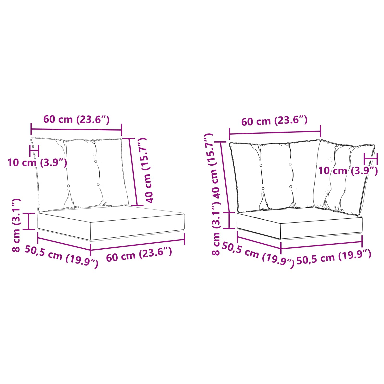 Set vanjskih sofa 9 pcs Prirodna i crna Čvrsto drvo akacije