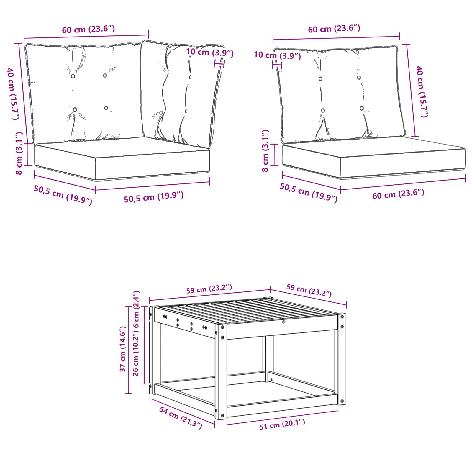 Set vanjskih sofa s jastukom 11 pcs Prirodna i svijetlo siva