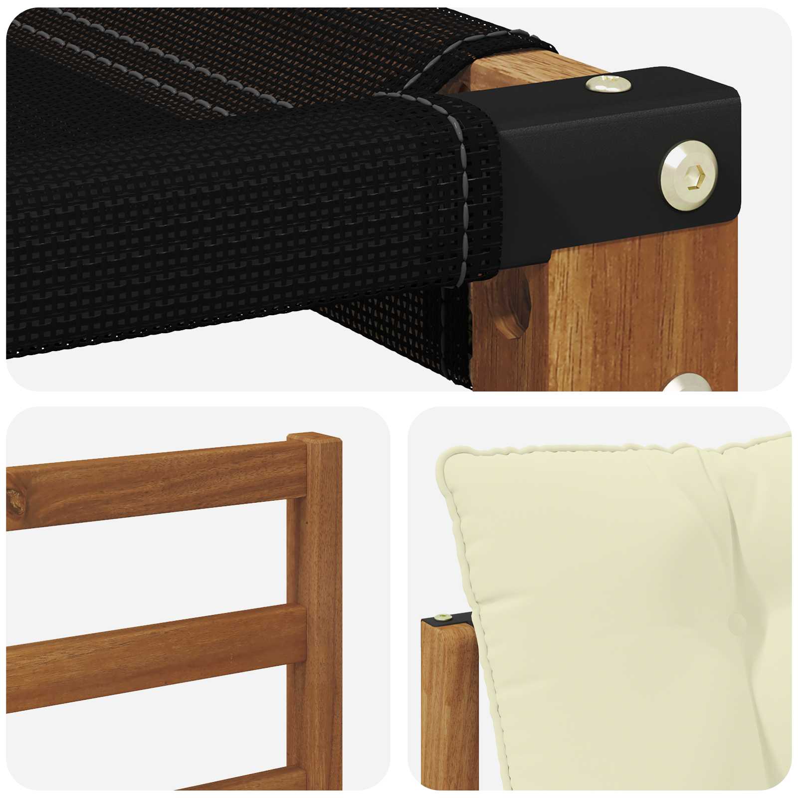 Set vanjskih sofa s jastukom 3 pcs Prirodna i krem