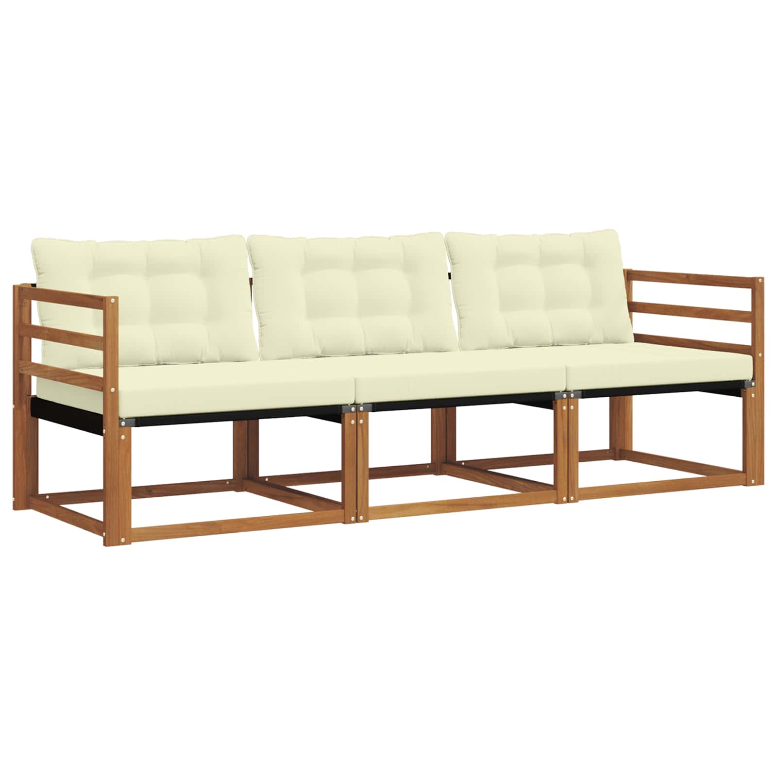 Set vanjskih sofa s jastukom 3 pcs Prirodna i krem