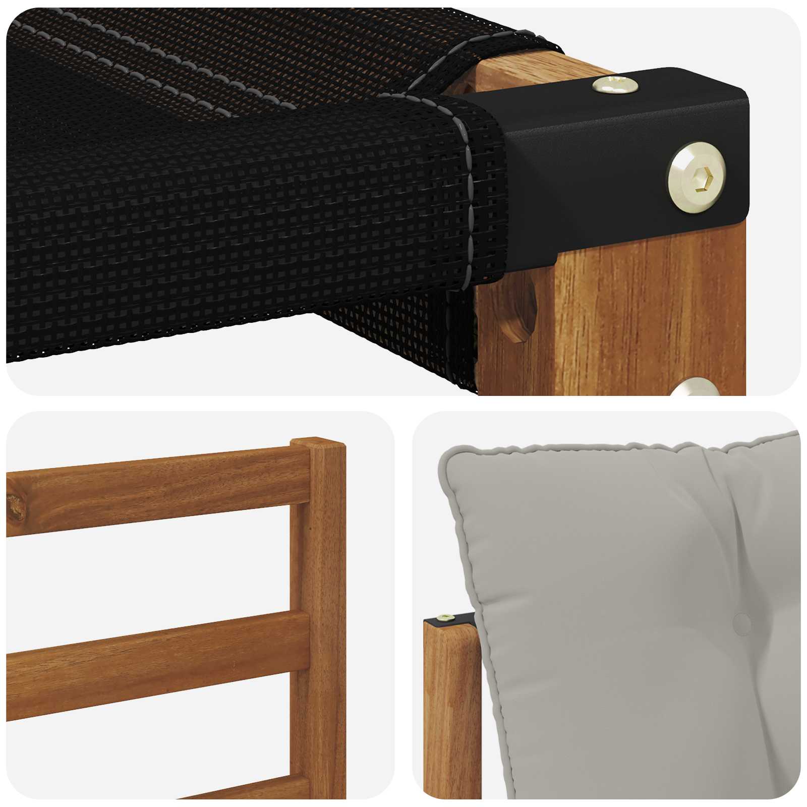 Set vanjskih sofa s jastukom 3 pcs Prirodna i svijetlo siva
