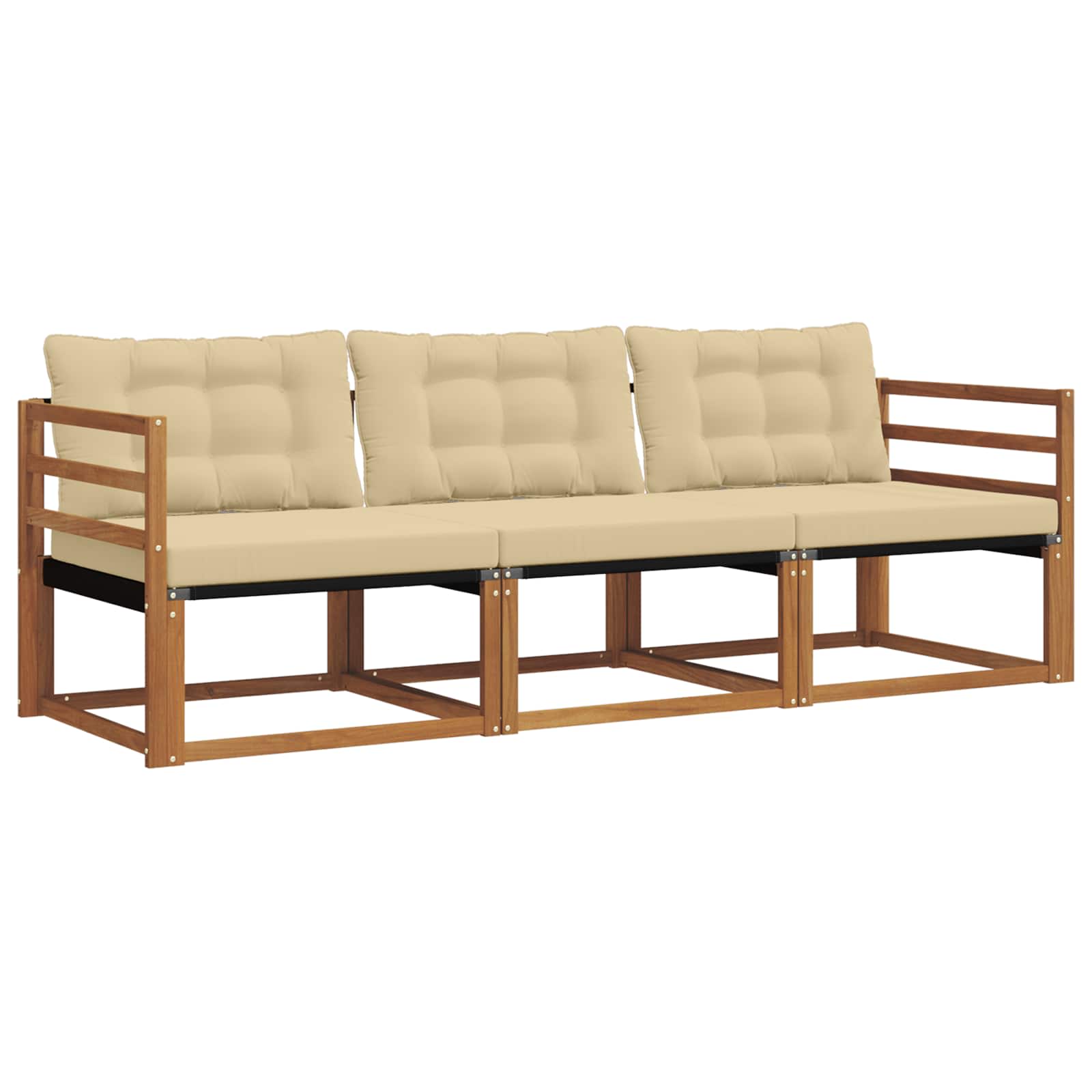 Set vanjskih sofa s jastukom 3 pcs Prirodna i bež