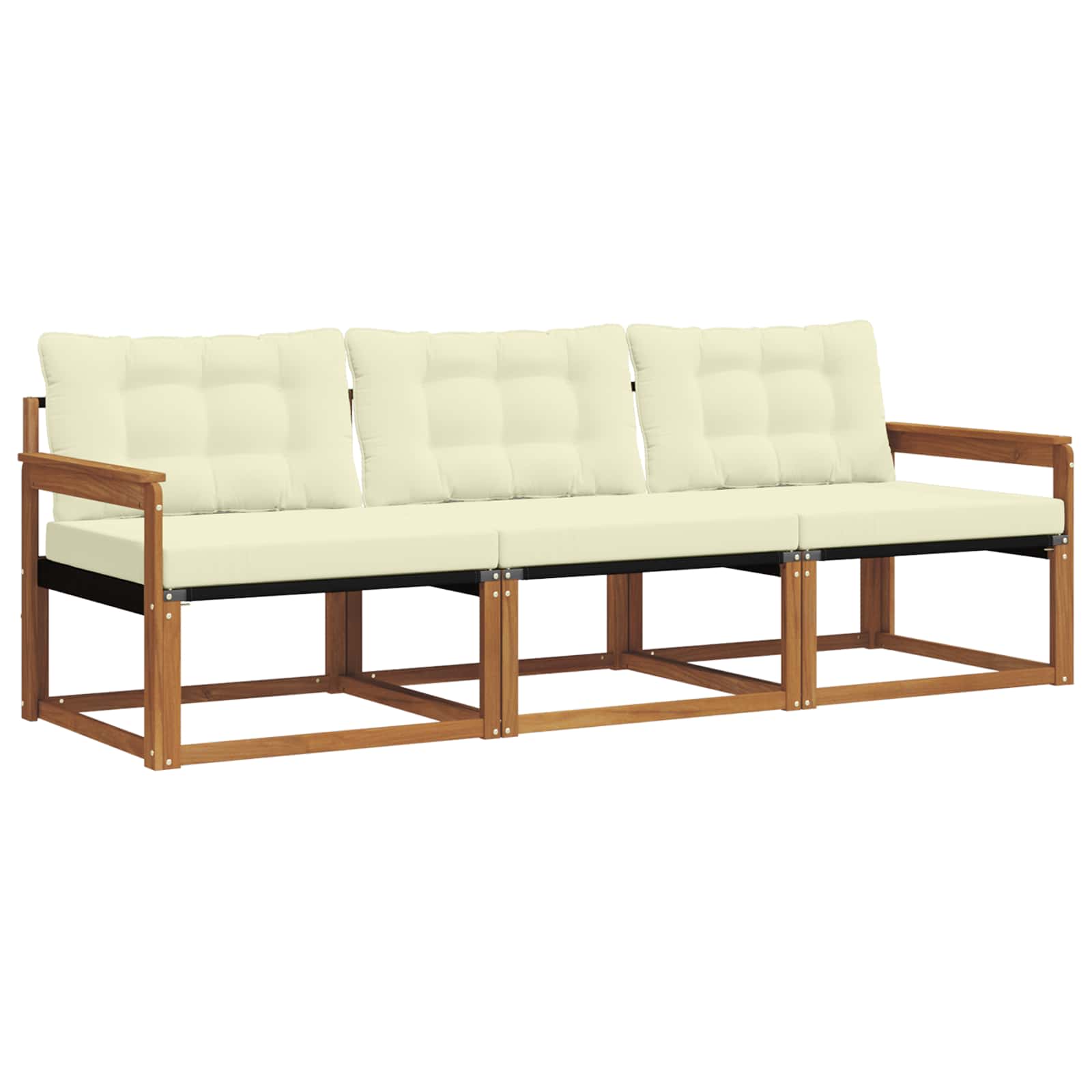 Set vanjskih sofa s jastukom 3 pcs Prirodna i krem