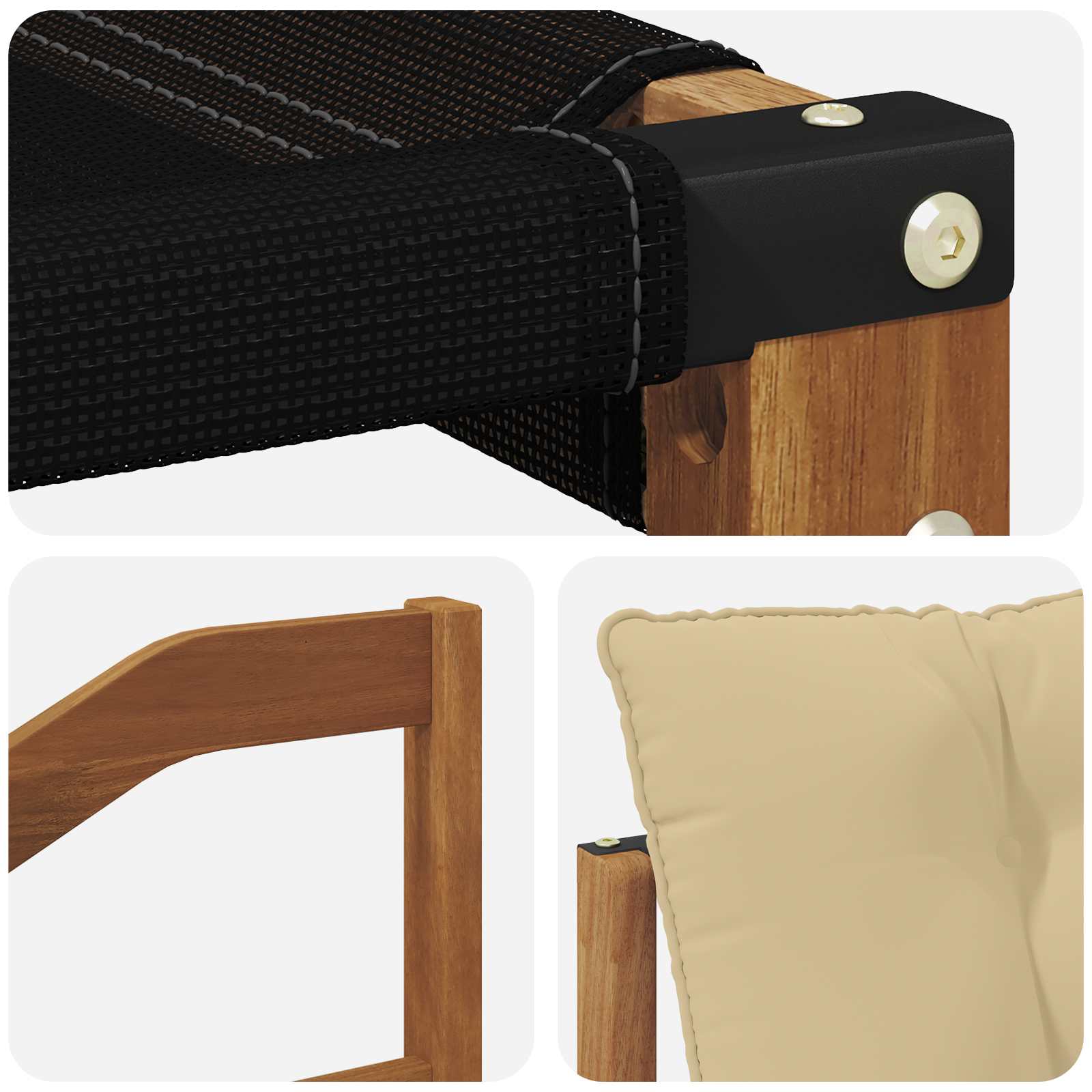 Set vanjskih sofa s jastukom 3 pcs Prirodna i bež
