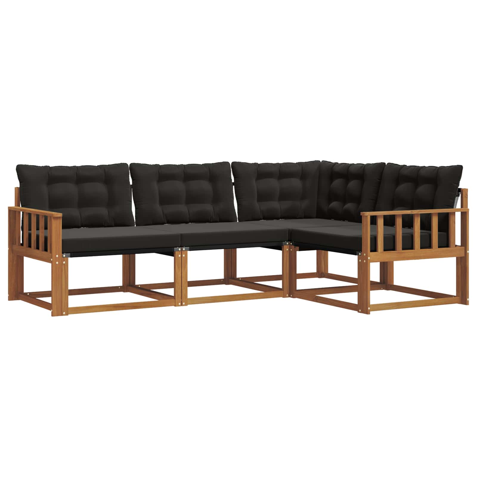 Set vanjskih sofa s jastukom 4 pcs Prirodna i crna