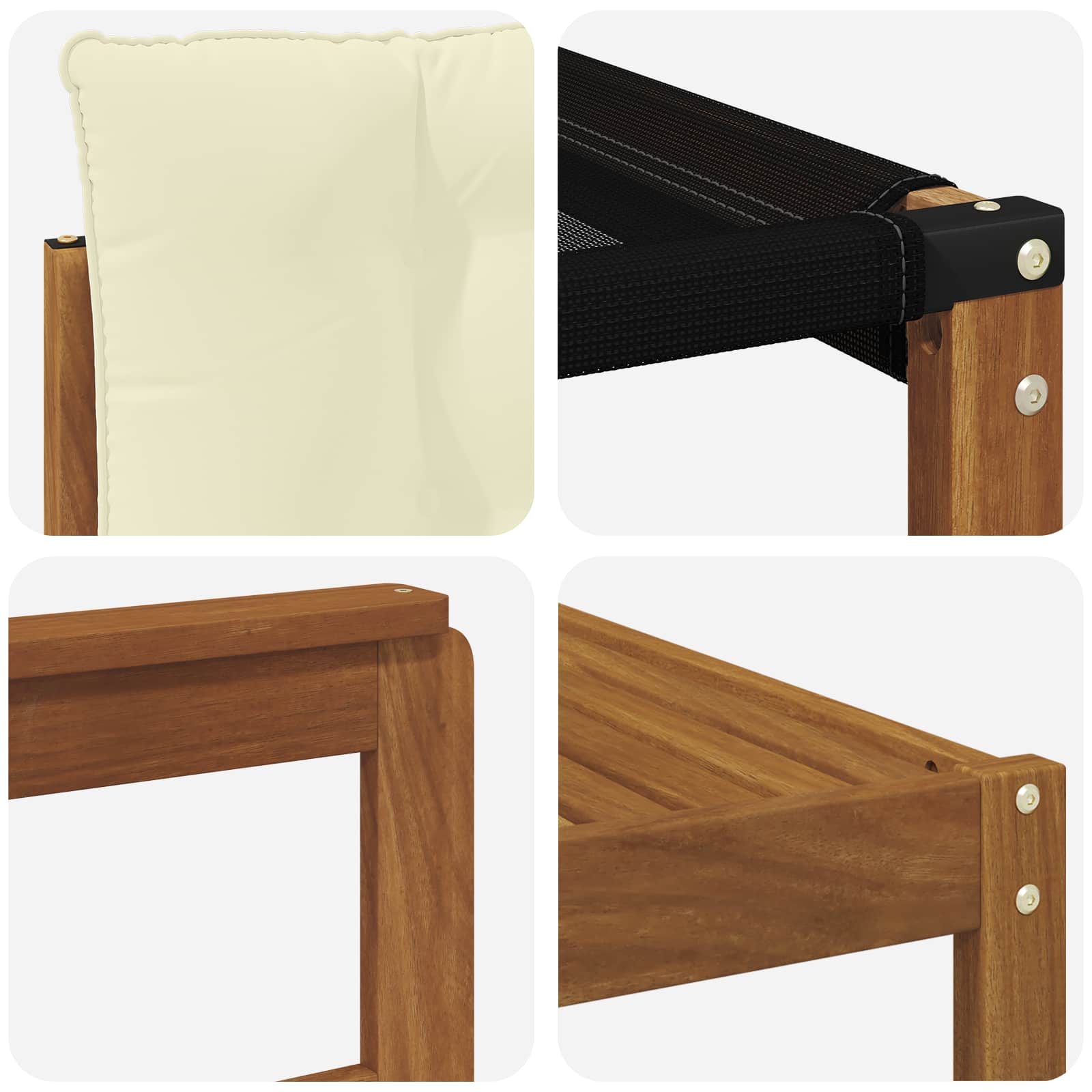 Set vanjskih sofa 19 pcs Prirodna i krem Čvrsto drvo akacije