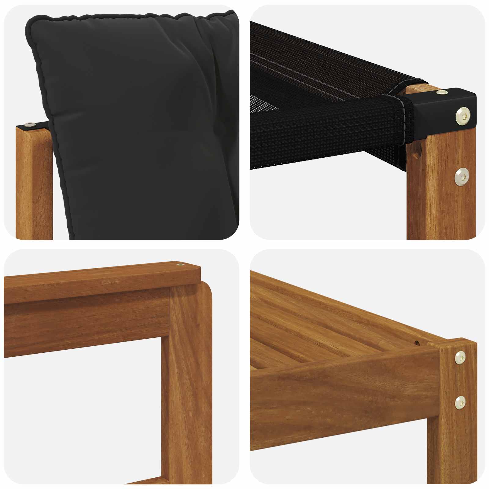 Set vanjskih sofa 19 pcs Prirodna i crna Čvrsto drvo akacije