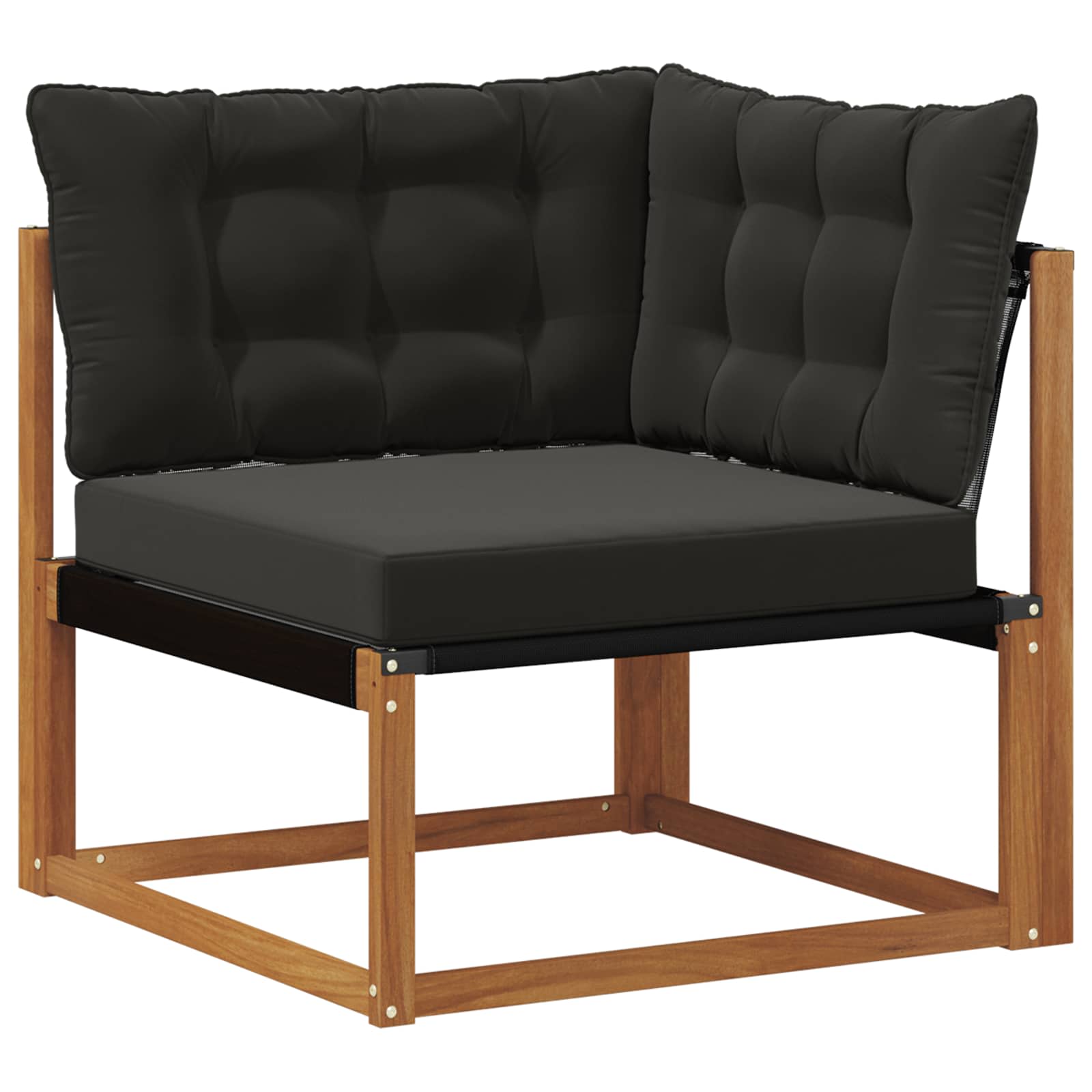 Set vanjskih sofa 19 pcs Prirodna i crna Čvrsto drvo akacije