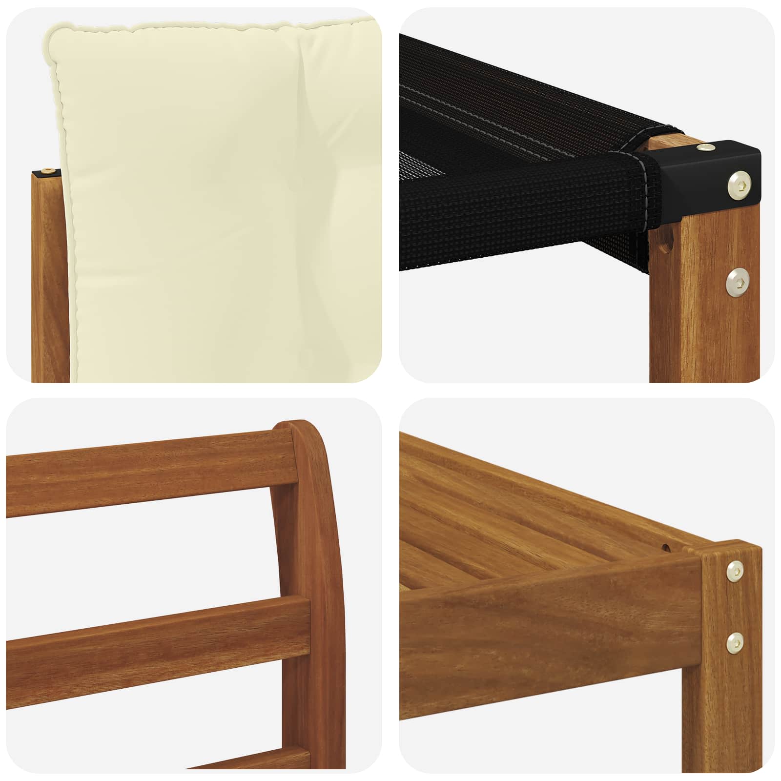 Set vanjskih sofa 19 pcs Prirodna i krem Čvrsto drvo akacije