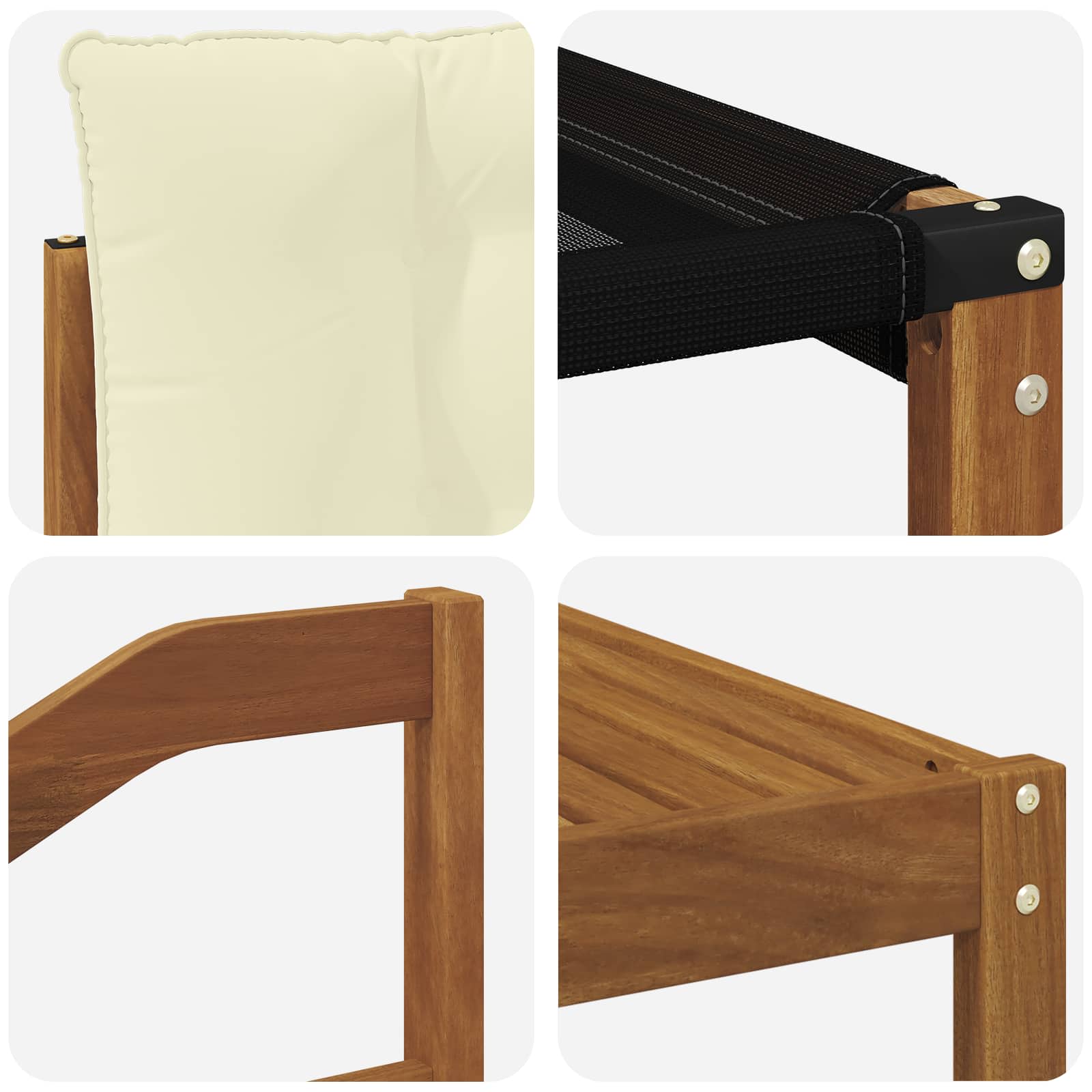 Set vanjskih sofa 19 pcs Prirodna i krem Čvrsto drvo akacije