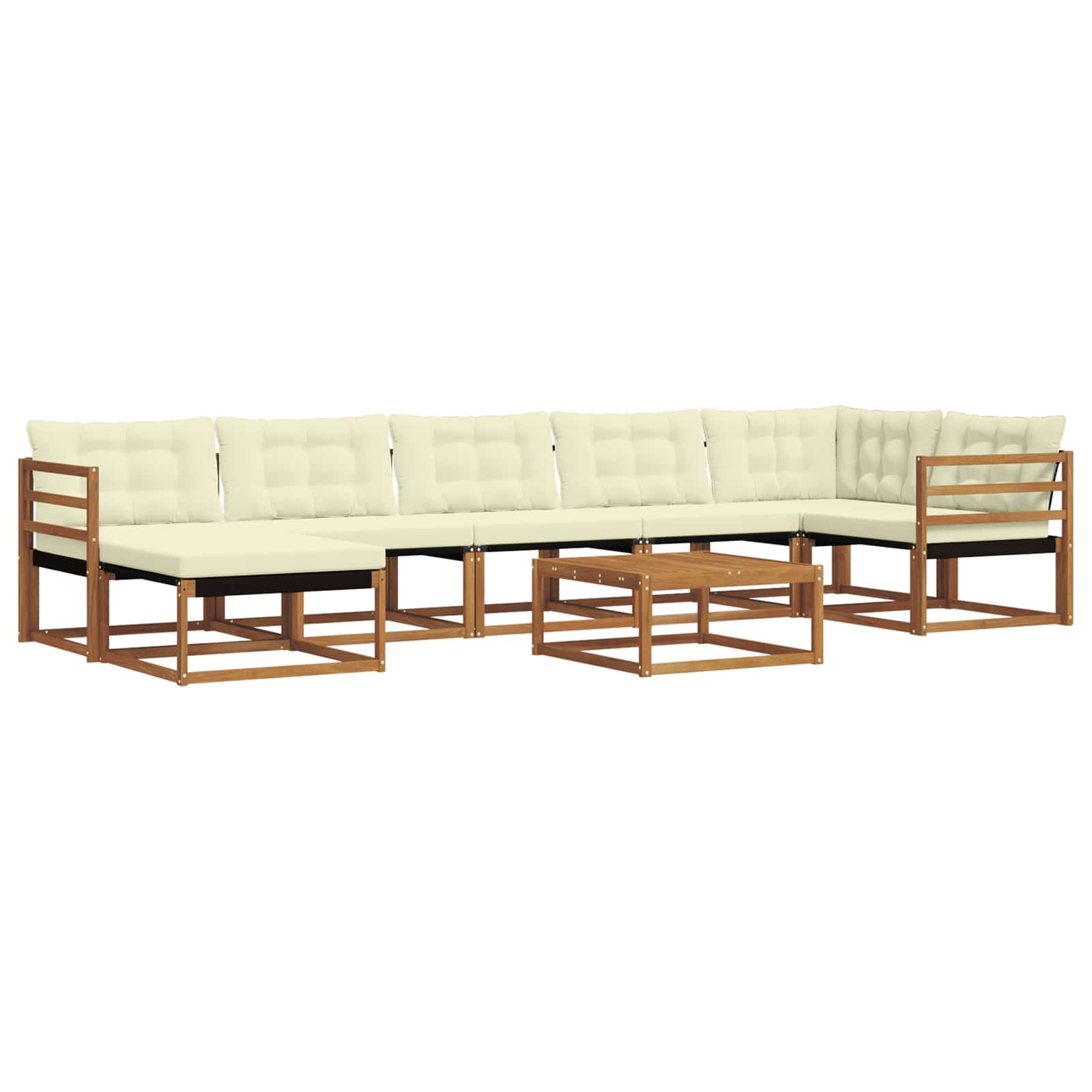 Set vanjskih sofa 22 pcs Prirodna i krem Čvrsto drvo akacije