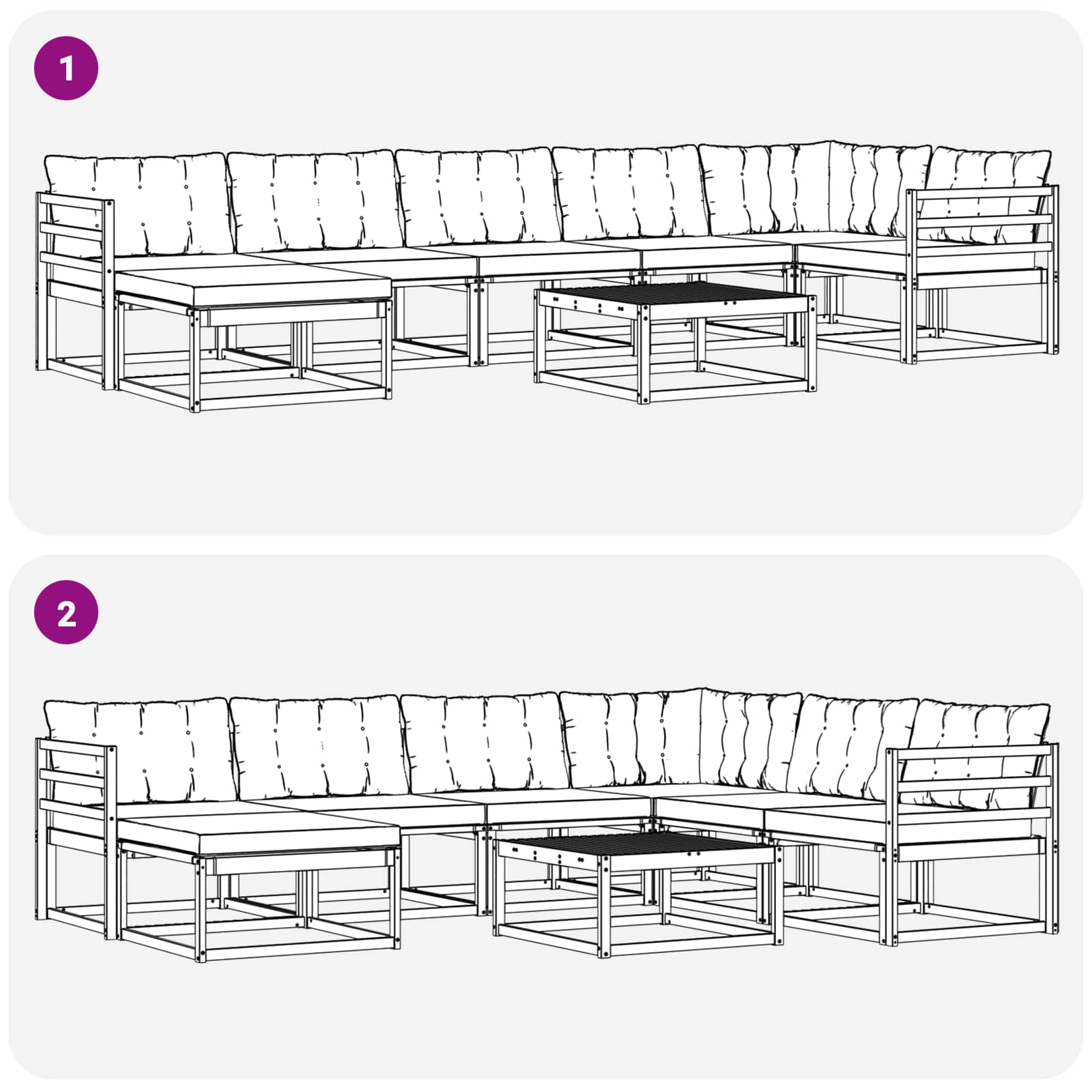 Set vanjskih sofa 22 pcs Prirodna i bež Čvrsto drvo akacije